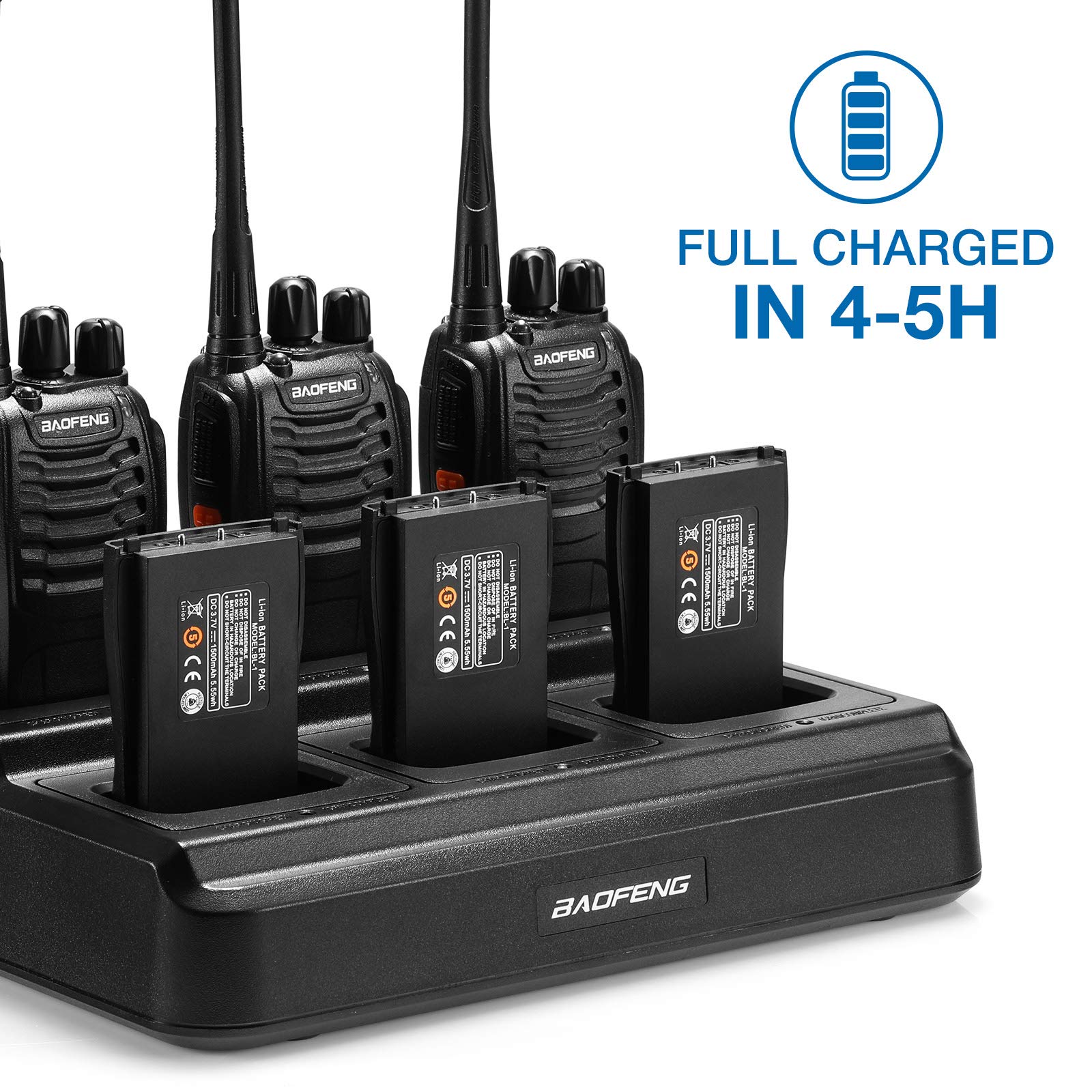 Baofeng Bf-888S Six-Way Charger Multi Unit Charger Base For Bf-888S H-777 Bf-88St Walkie Talkie And Battery, 1Pack