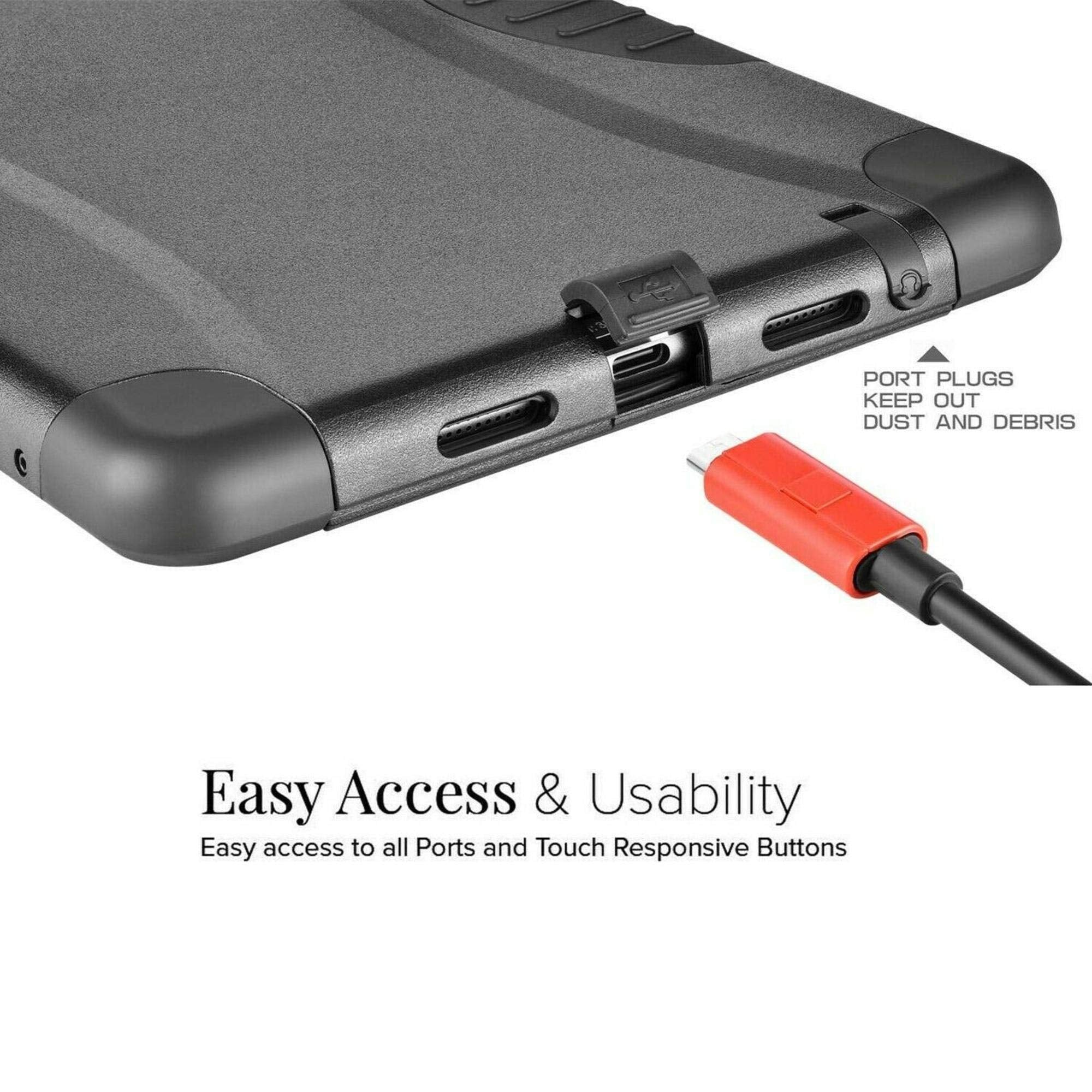 Verizon Rugged Case With Built In Screen Protector For Asus Zenpad Z8S, 7.9 Inch Tablet   Black