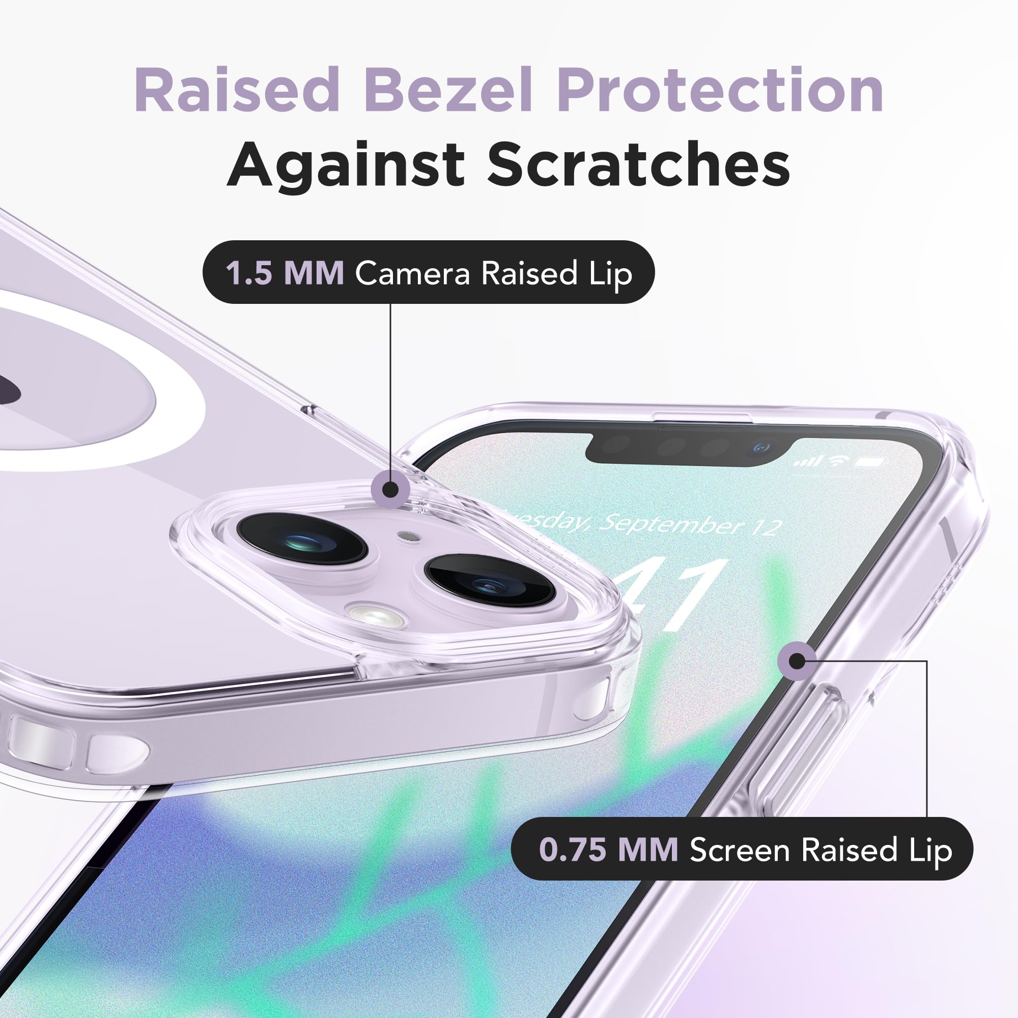 Gonez Magnetic For Iphone 14 Case, Compatible With Magsafe,[2 Screen Protector & 2 Camera Cover][Anti Fingerprint][Non Yellowing