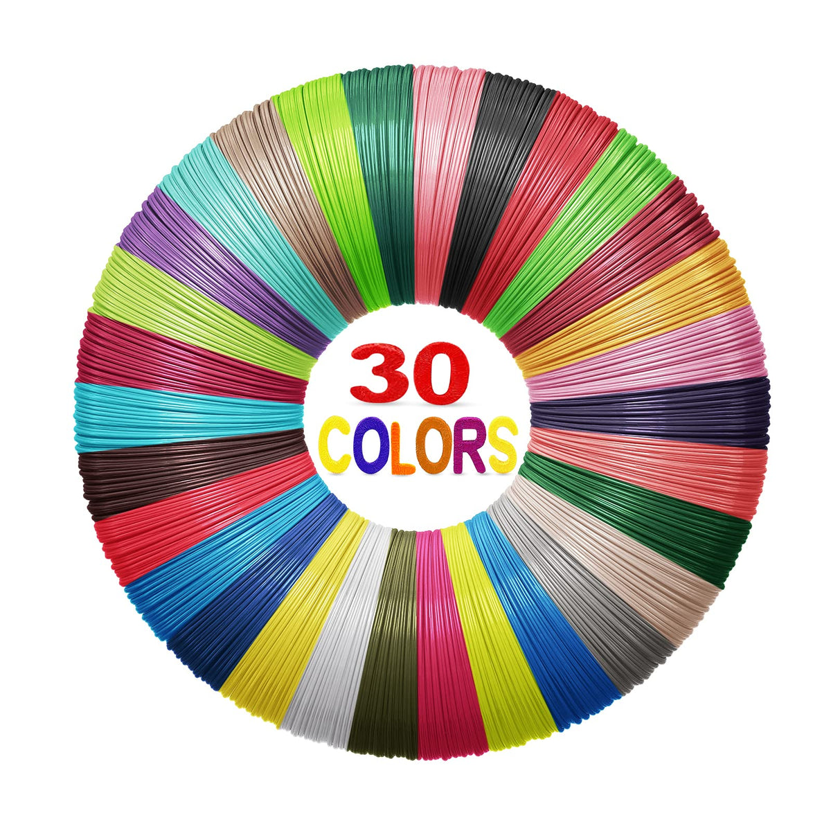 3D Pen Filament Refills 30 Colors, Yungden Pla 1.75Mm For 3D Pen, High Precision Diameter Tolerance    0.02Mm, 300 Feet In Total