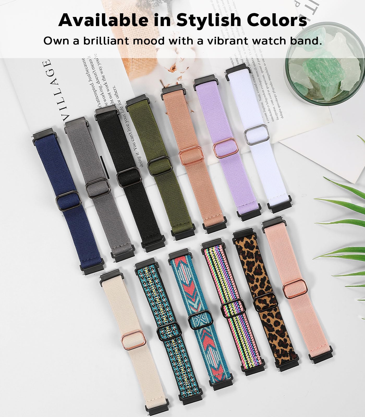 Astorgos 3 Pack Stretchy Nylon Bands Compatible With Amazfit Active/Active 2/Gts 2/2 Mini/2E/3/4/4 Mini/Bip 3/3 Pro/U/U Pro/Gtr