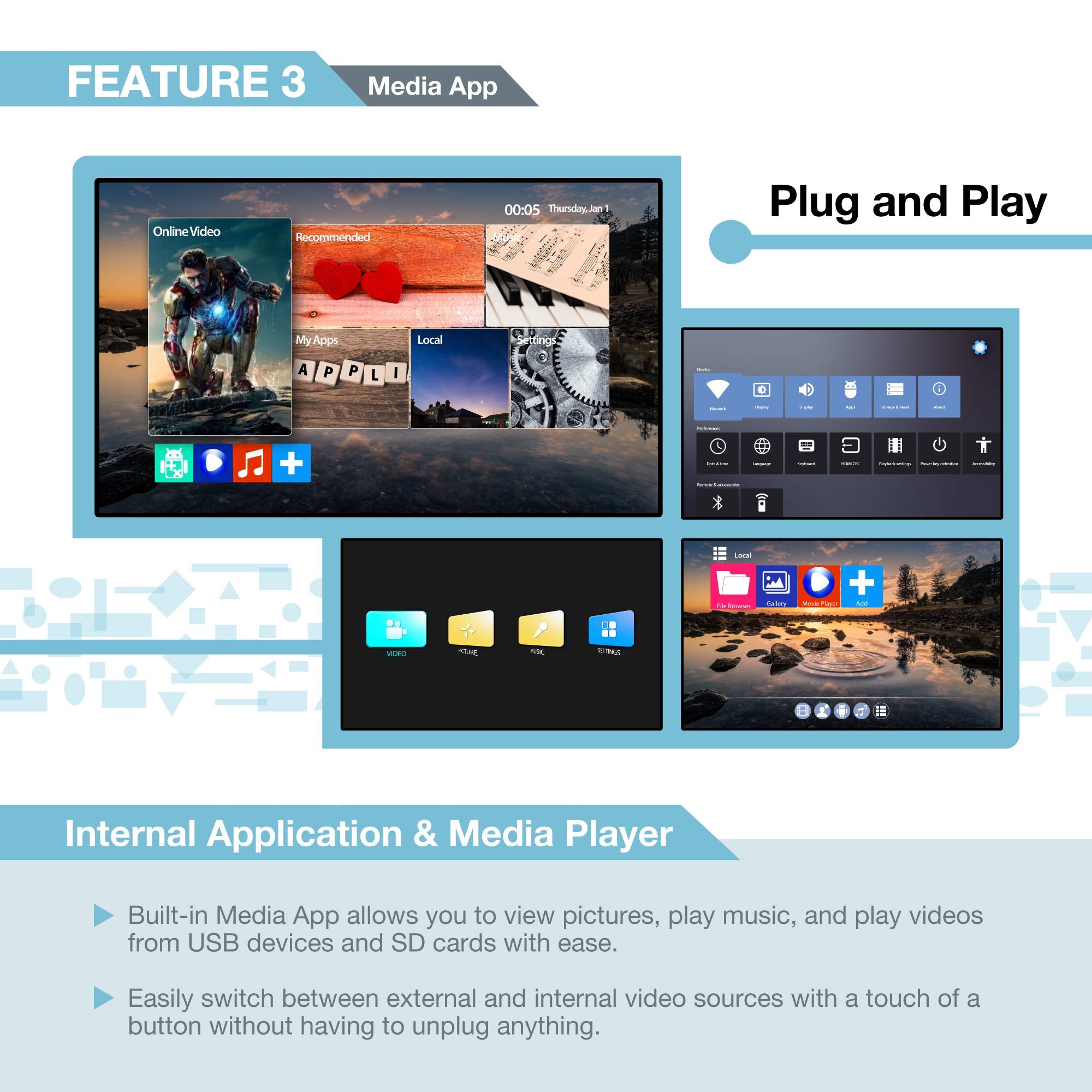 Expert Connect 2X2 Video Wall Controller With Media Player | 1080P, Hdmi 1.4, Hdcp1.4 Compliant | 1 Hdmi Input & 4 Outputs | 8 Display Modes   2X2, 1X2, 1X3, 1X4, 2X1, 3X1, 4X1