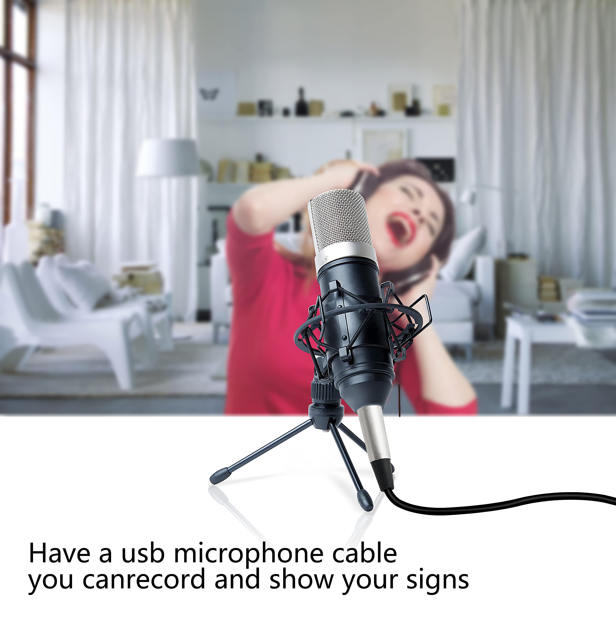 Yacsejao Usb Microphone Cable,3M/9.8Ft Usb To Xlr Female 3 Pin Cable,Usb Male To Xlr Female Microphone Link Converter Cable For