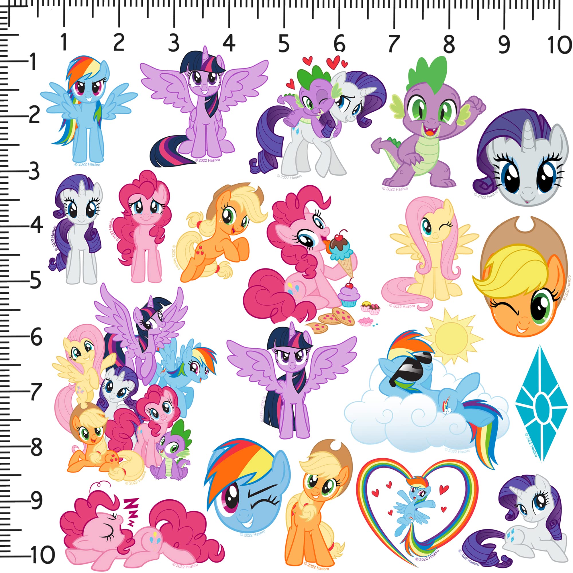 GRAPHICS & MORE My Little Pony Vinyl Stickers - 50ct Deluxe Pack for Laptop, Water Bottle, Scrapbooking, Indoor/Outdoor - Friendship is Magic