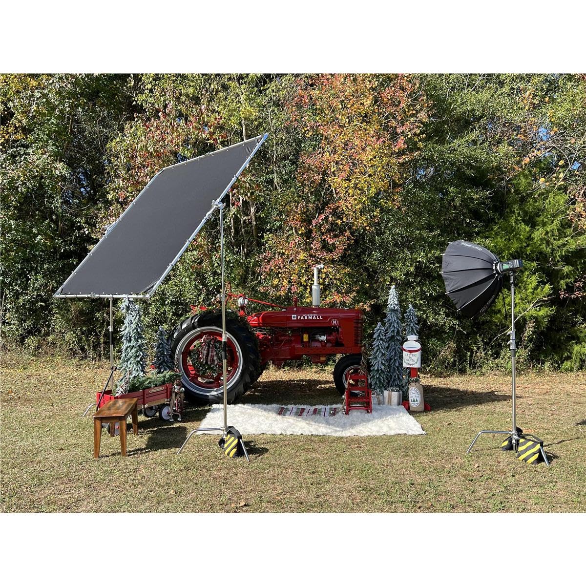 Glow 8X8' Butterfly Light Modifier Scrim Kit W/Lightweight Collapsible Aluminum Frame, Three Diffuser Screen Fabric And Carry Ca