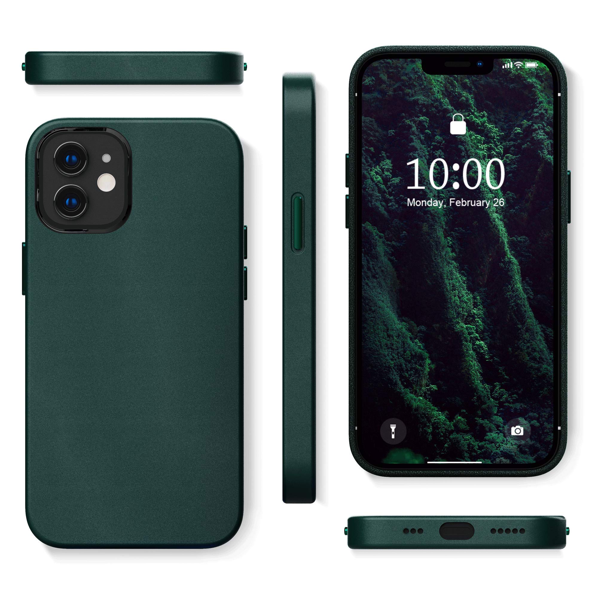 Surphy Faux Leather Case Compatible With Iphone 12 Pro Case And Iphone 12 Case 6.1 Inches 2020, Faux Leather Case Cover (With Mi