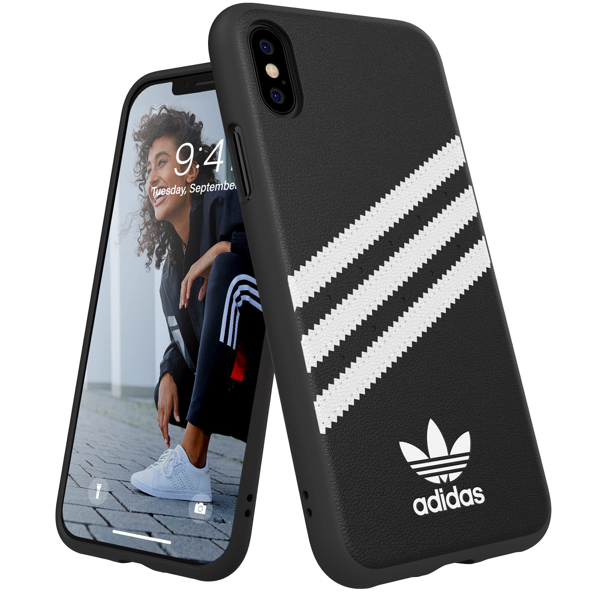 Adidas Iphone X/Xs Black/White Originals Molded Phone Case, Iphone Adidas Case, Drop Resistant Adidas Phone Case
