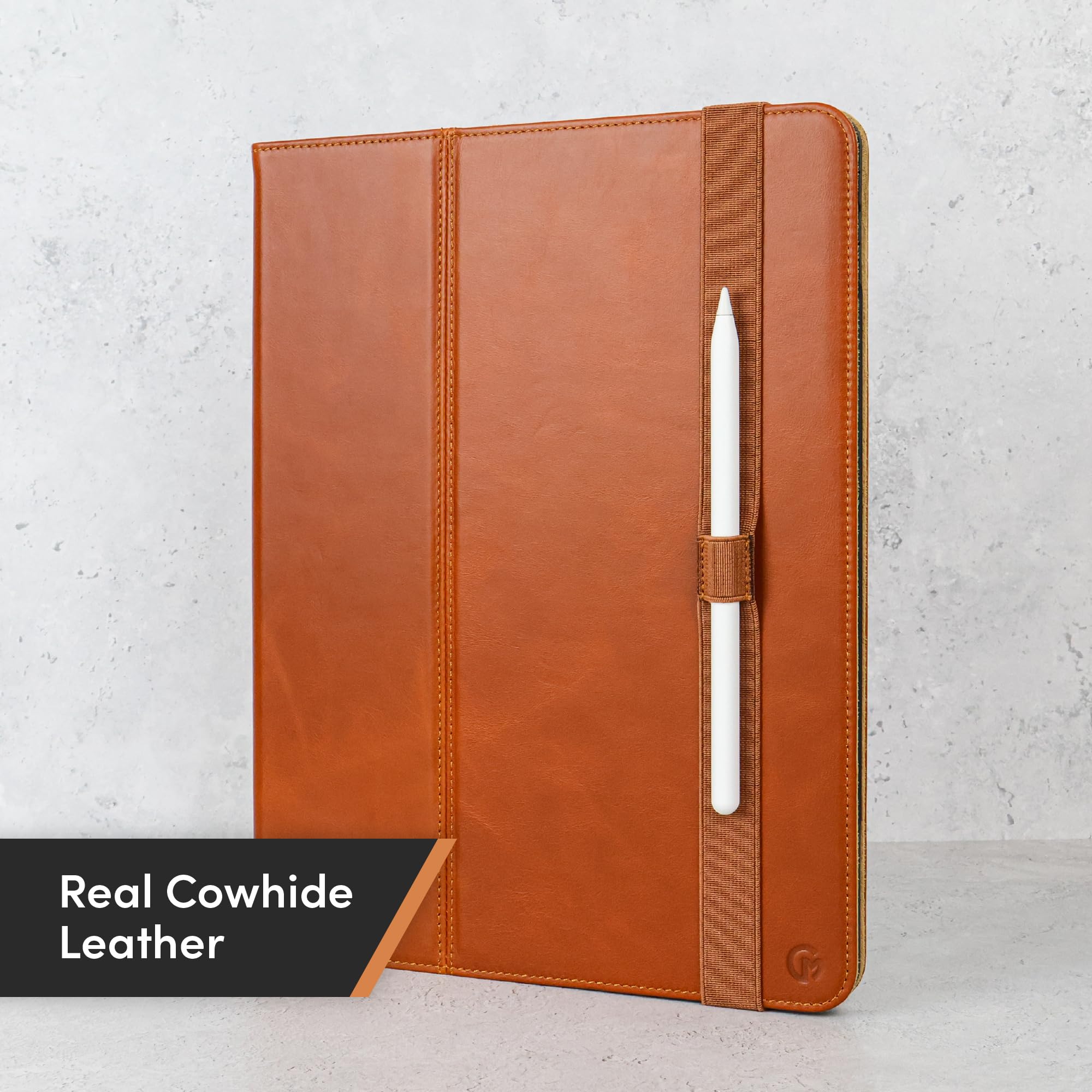 Casemade Real Leather Case Compatible With Ipad Pro 13    M4 (2024)   Full Grain Leather Cover, Auto Sleep/Wake, Dual Stand Posi