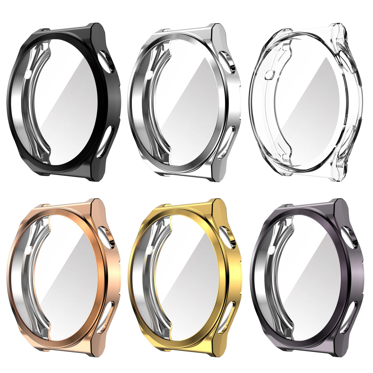 Fitturn Compatible With Huawei Watch Gt3 Pro 46Mm 43Mm Soft Tpu Scractch Resist Frame Shock Case Protector Protective Cover Shel
