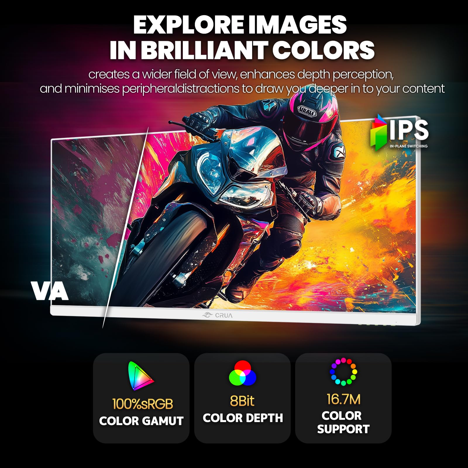 Crua 30 Inch Gaming Monitor 200Hz, 21:9 Wfhd(2560X1080P) Ultrawide Computer Monitor, Ips Screen,100% Srgb, Pip/Pbp, Hdmi 2.0 & D