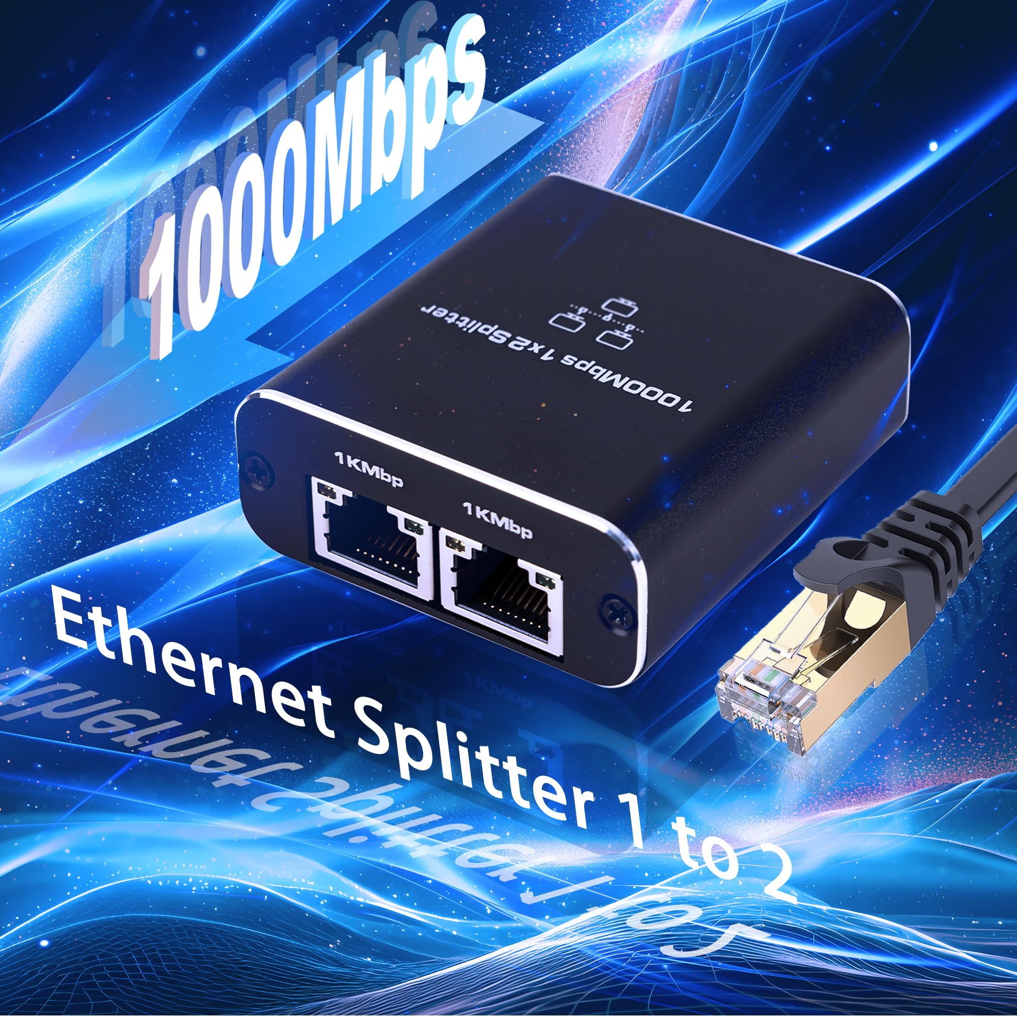 Liezhua 1000Mbps Network Splitter With Lan Cable Cat 6   Rj45 Ethernet Splitter 1 To 2 High Speed Gigabit Lan Internet Splitter