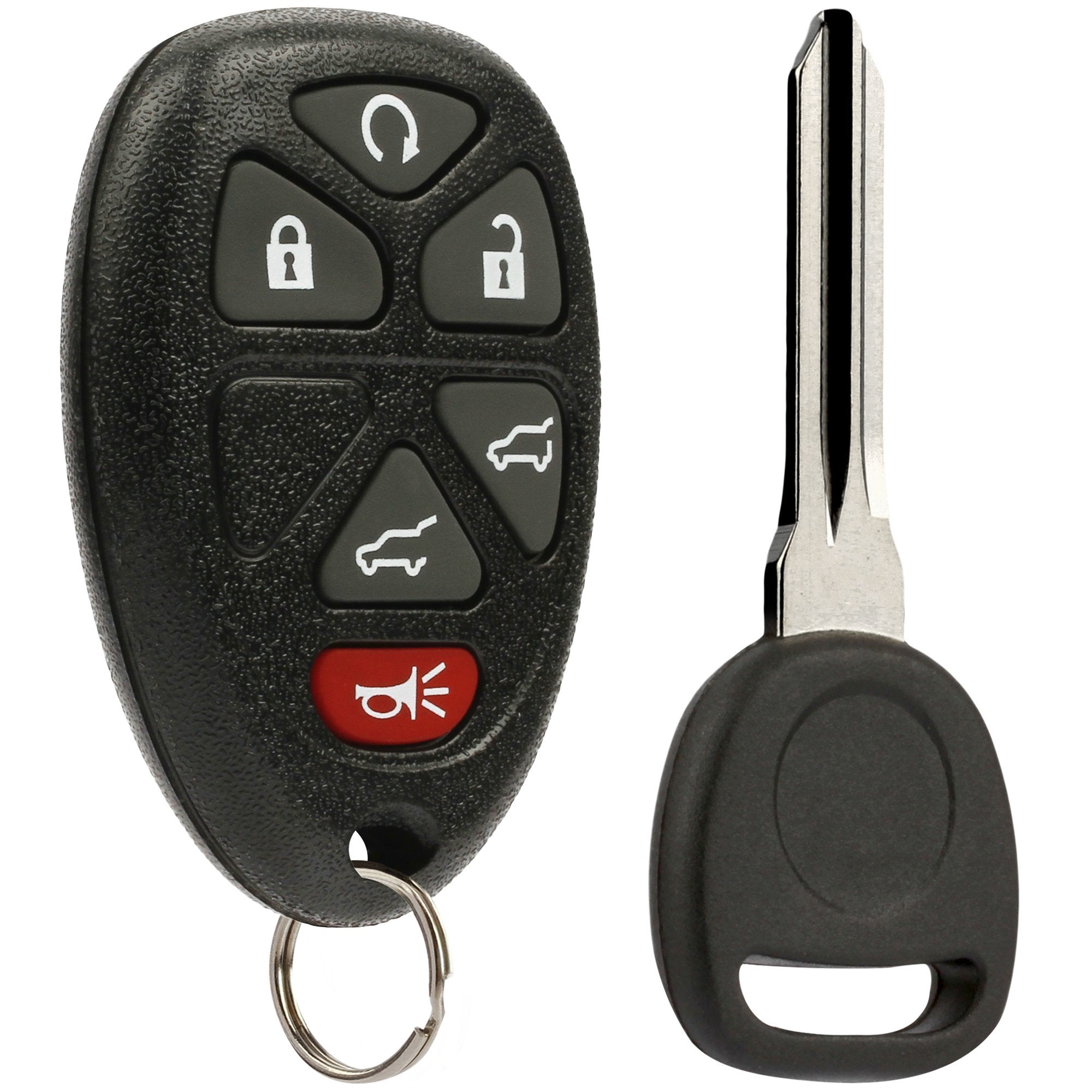 Ignition Key + Key Fob Keyless Entry Remote fits 2007-2014 Chevy Tahoe Suburban / 2007-2014 Cadillac Escalade / 2007-2014 GMC Yu