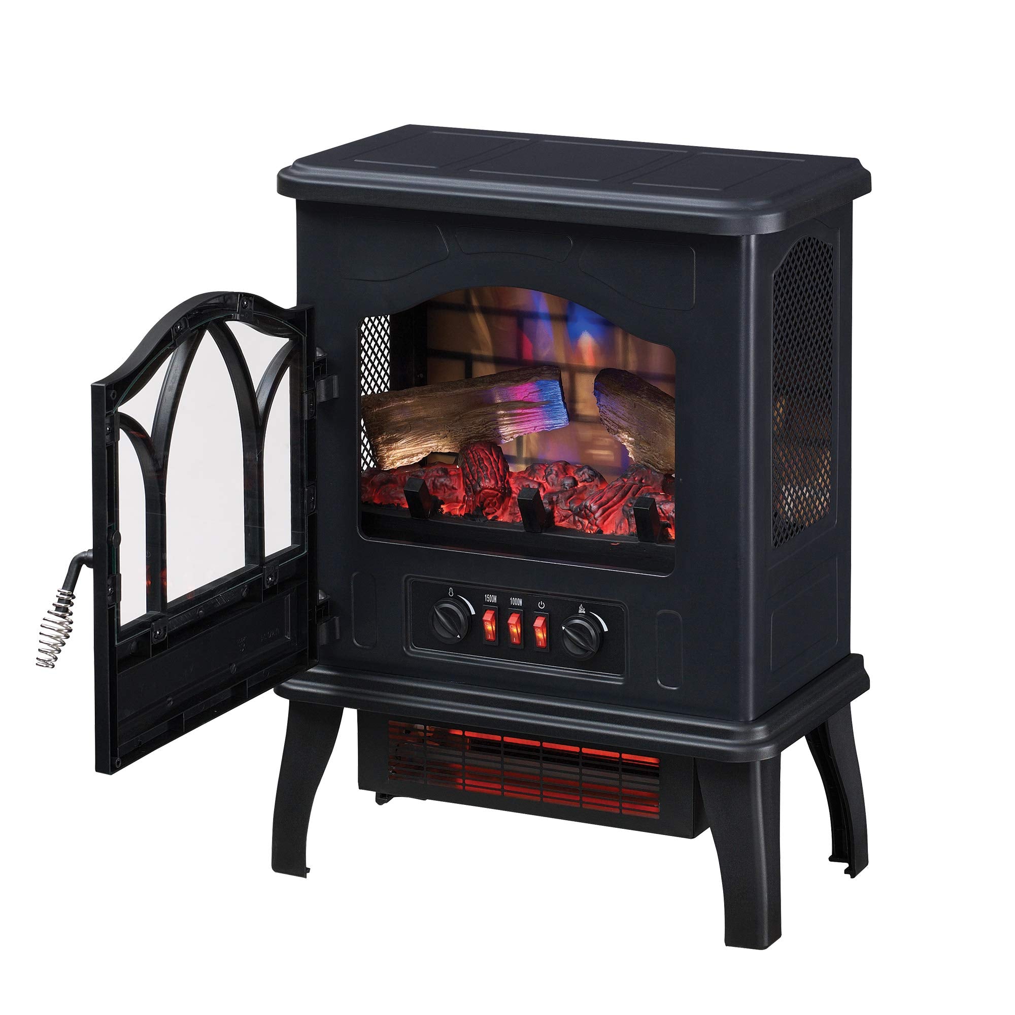 Duraflame 3D Infrared Quartz Electric Fireplace Stove Heater, Black