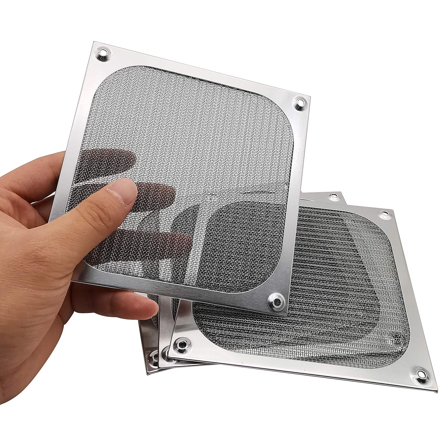 140Mm Pc Computer Case Fan Dust Filter Grills Dustproof Case Cover With Screws, Aluminum Frame Ultra Fine Stainelss Steel Mesh,