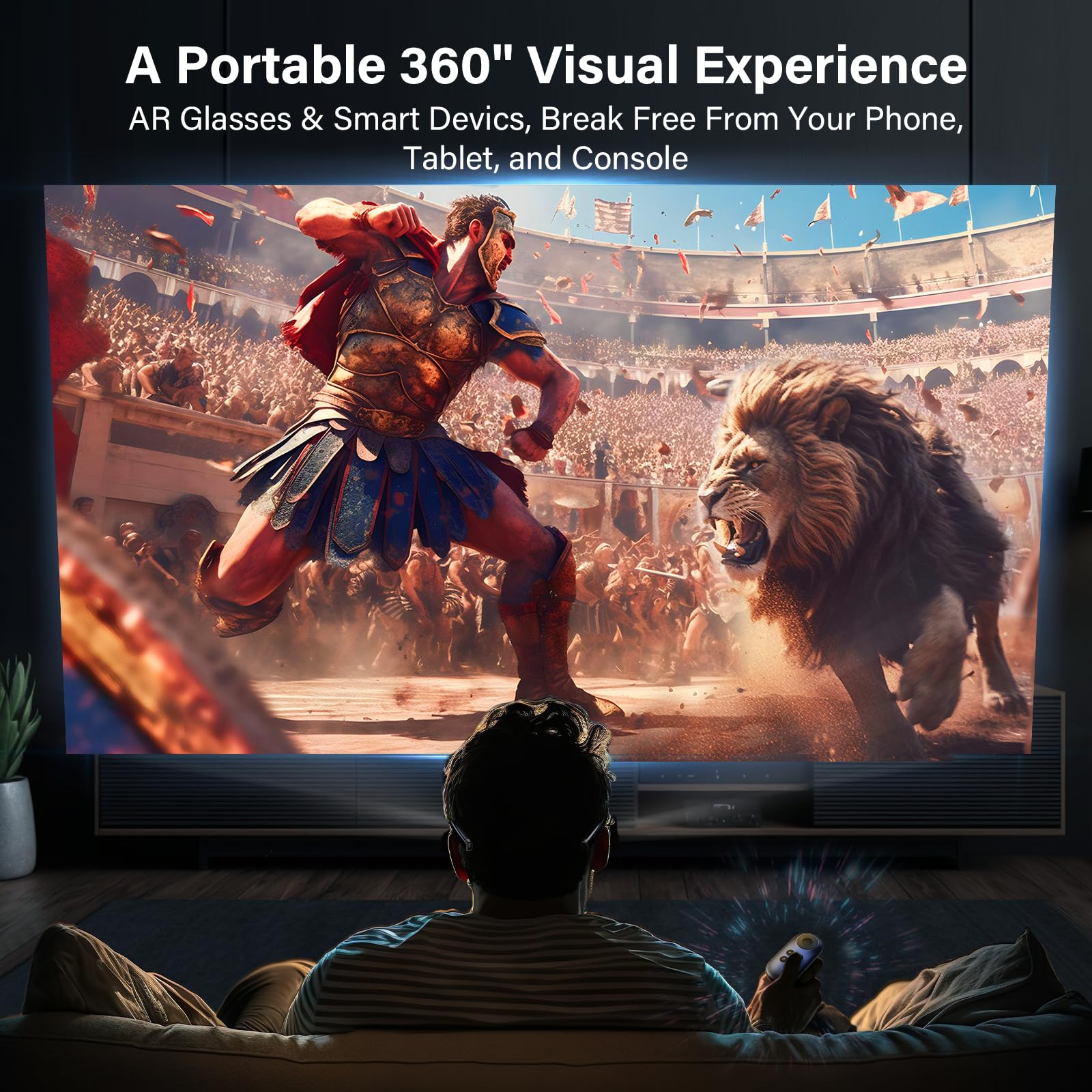 Rokid Ar Joy Pack Ar Glasses, Smart Glasses Max With Station, 360'' Micro Oled Display, Google Play, Media Streaming, Hdcp Suppo