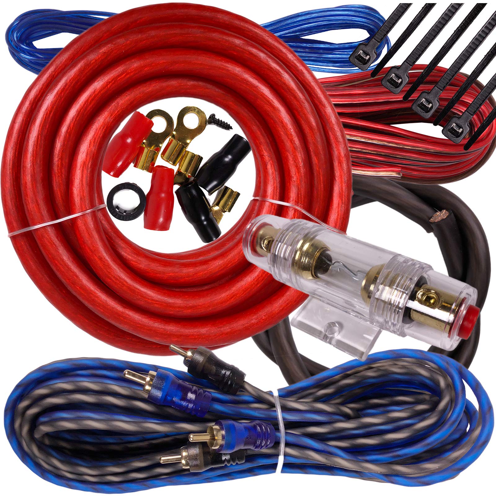 Complete 2500W Gravity 4 Gauge Amplifier Installation Wiring Kit Amp Pk2 4 Ga Red   For Installer And Diy Hobbyist   Perfect For