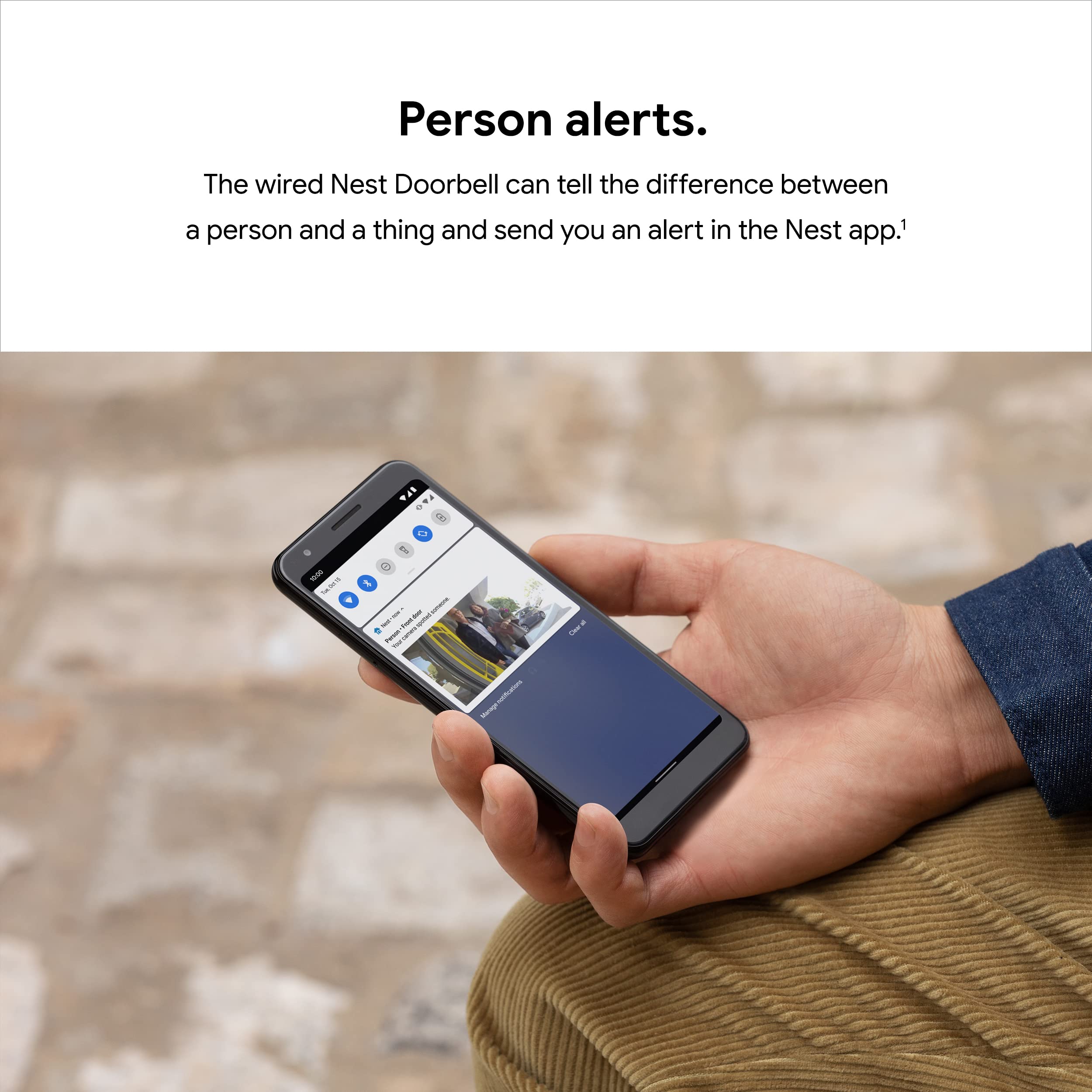 Google Nest Doorbell (Wired) - Formerly Nest Hello - Video Doorbell With 24/7 Streaming - Smart Doorbell Camera For Home With Hd