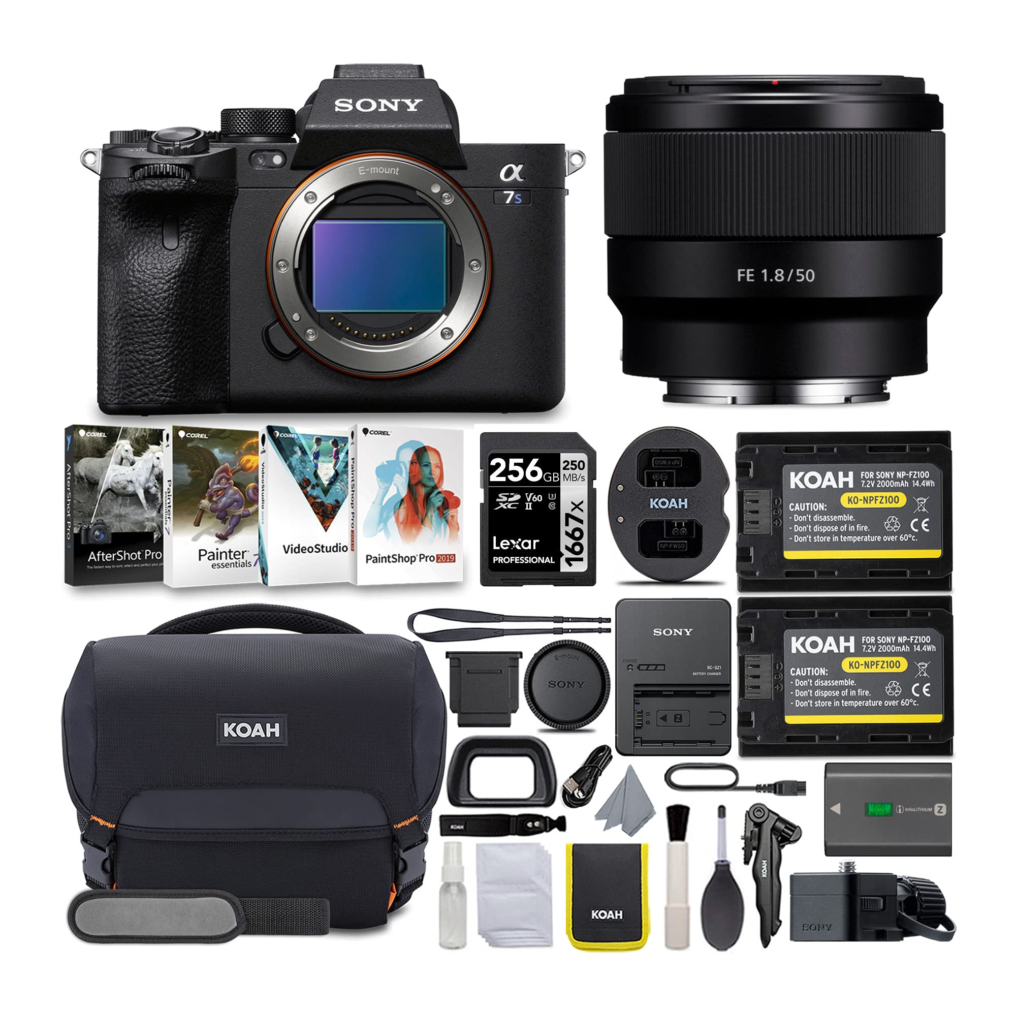 Sony Alpha a7S III Mirrorless Digital Camera with 50mm Full Frame Prime Lens Bundle (6 Items)