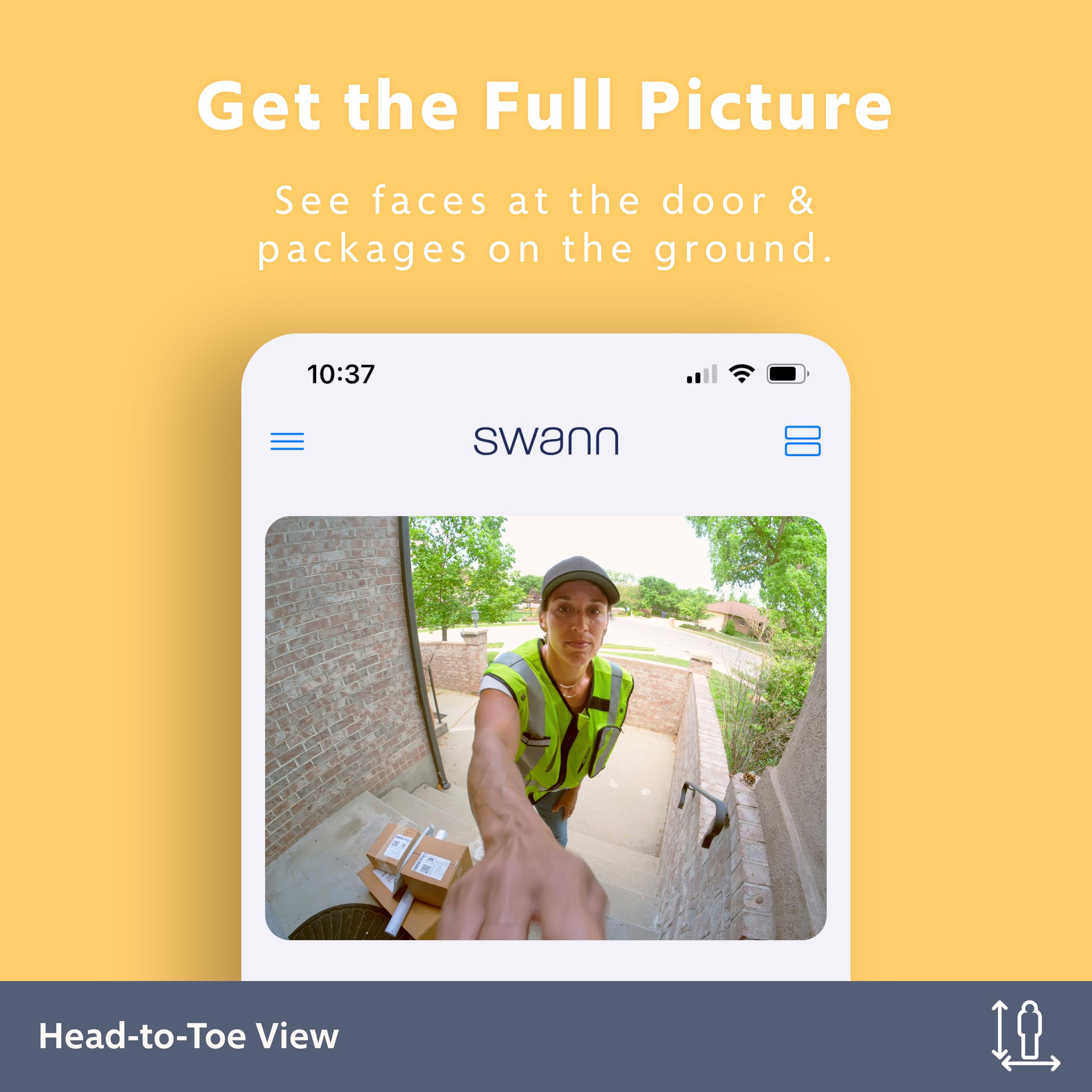 Swann Evo Video Doorbell: Hd Video, Wired Or Wire-Free, 140 Head-To-Toe View, Advanced Person/Sound/Motion Detection, Live View,