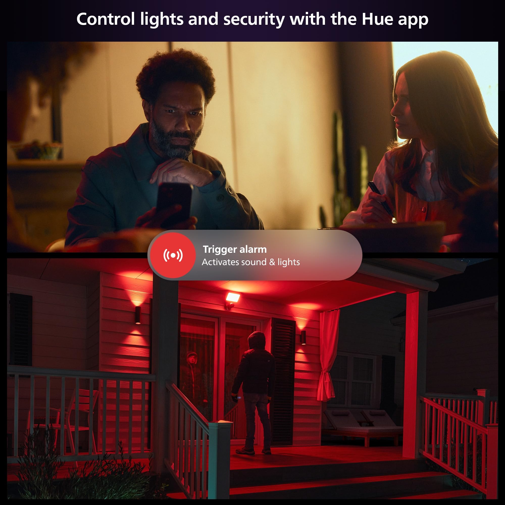 Philips Hue Secure Floodlight With Camera - 1 Pack - 1080P Hd Video - Night Vision - Color-Capable, 2250 Lumens Light - Motion D