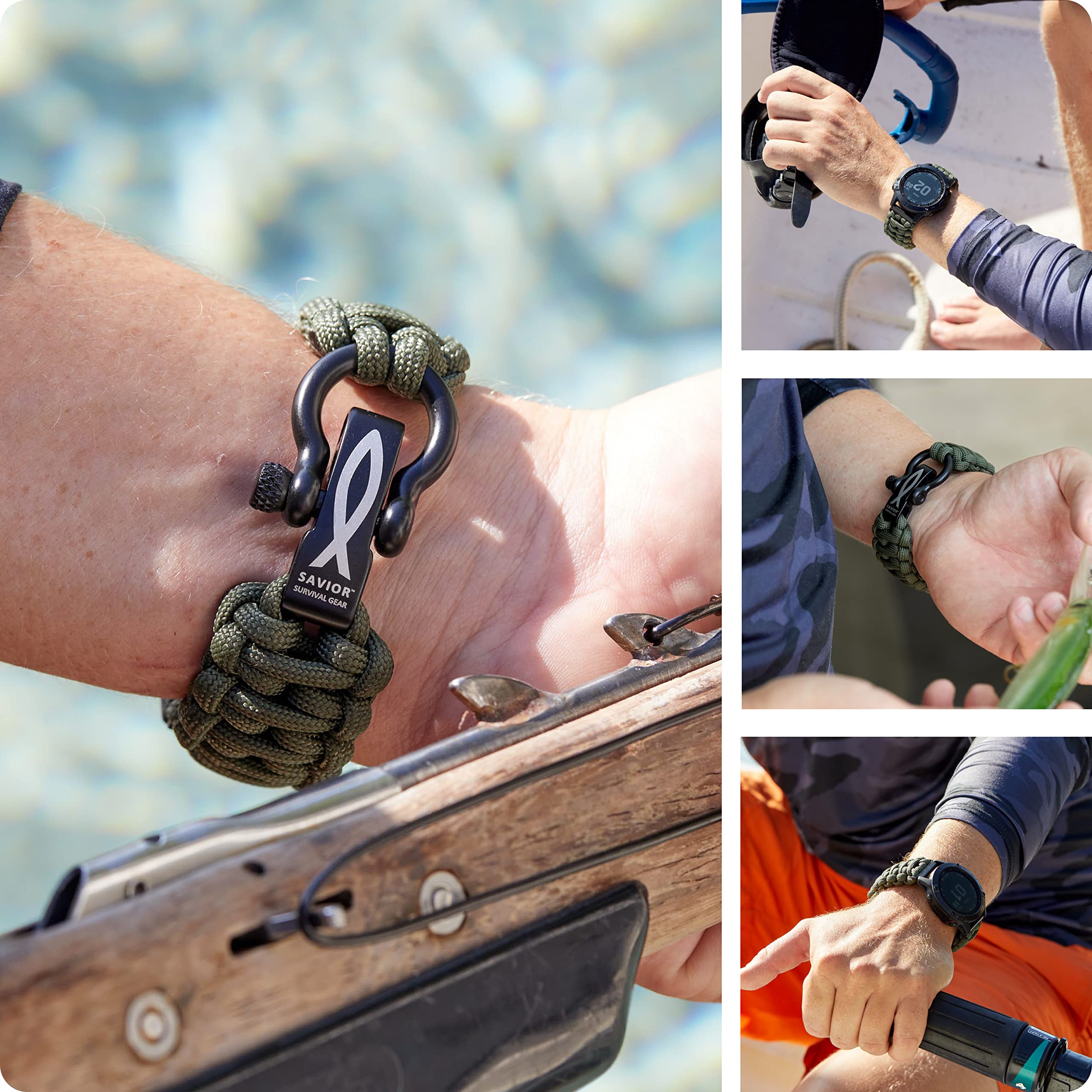 Savior Survival Gear Paracord 20Mm Watch Band With Quick Release - Men & Women - Strap Compatible With Samsung Galaxy Watch5, Wa