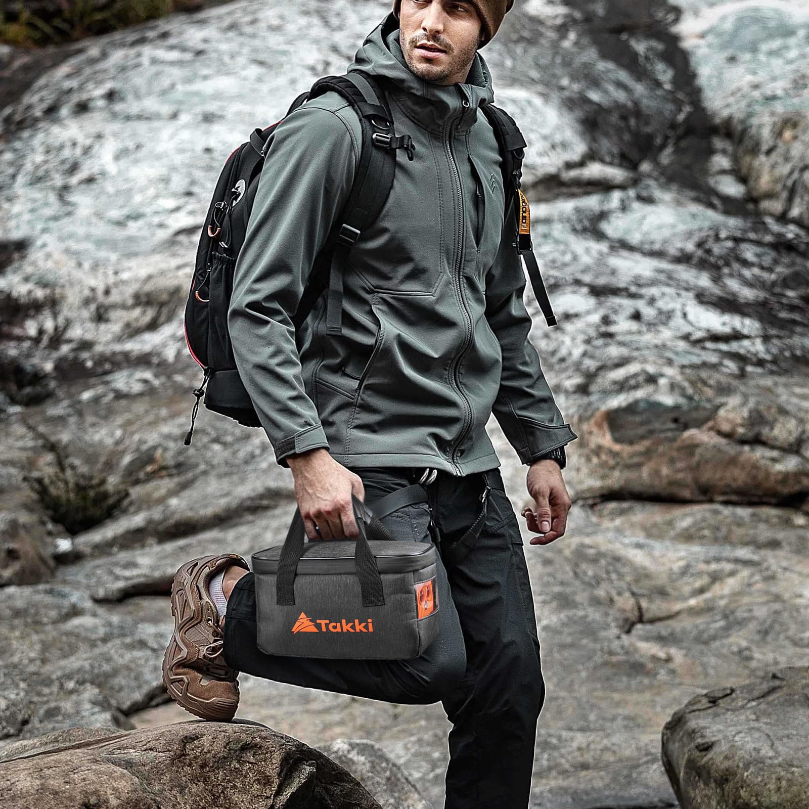 Takki 88Wh Portable Power Station With Carrying Case Bag, Camping Generator Lithium Battery With Peak 120W Ac Outlet Usb Ports F