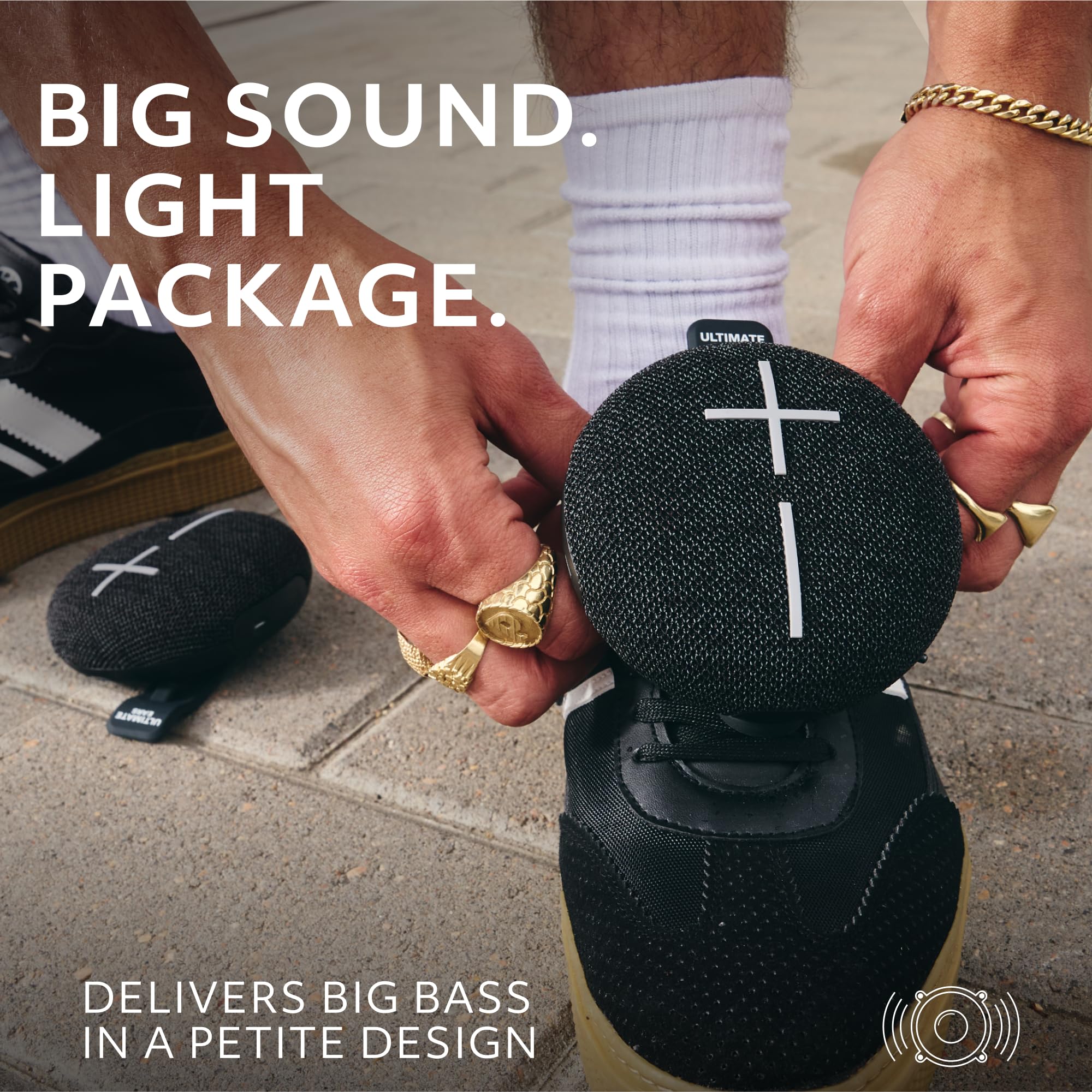 Ultimate Ears Miniroll Ultra Portable Waterproof Bluetooth Speaker, Big Bass, Ip67 Dustproof, 131 Ft (40 M) Range   Gentle Black