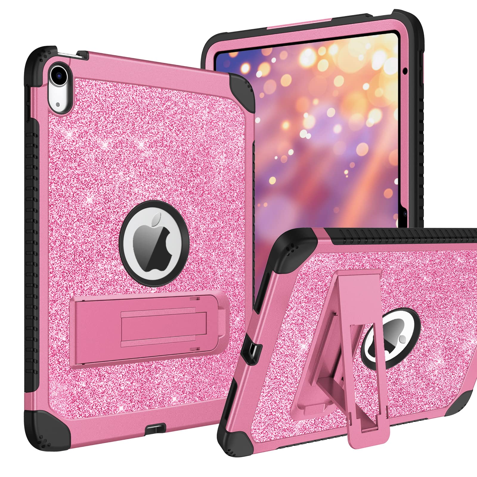 Bentoben For Ipad 10Th Generation Case,Ipad 10.9 Case 2022, Glitter Sparkly 3 Layers Shockproof Kickstand Rugged Protective Tabl