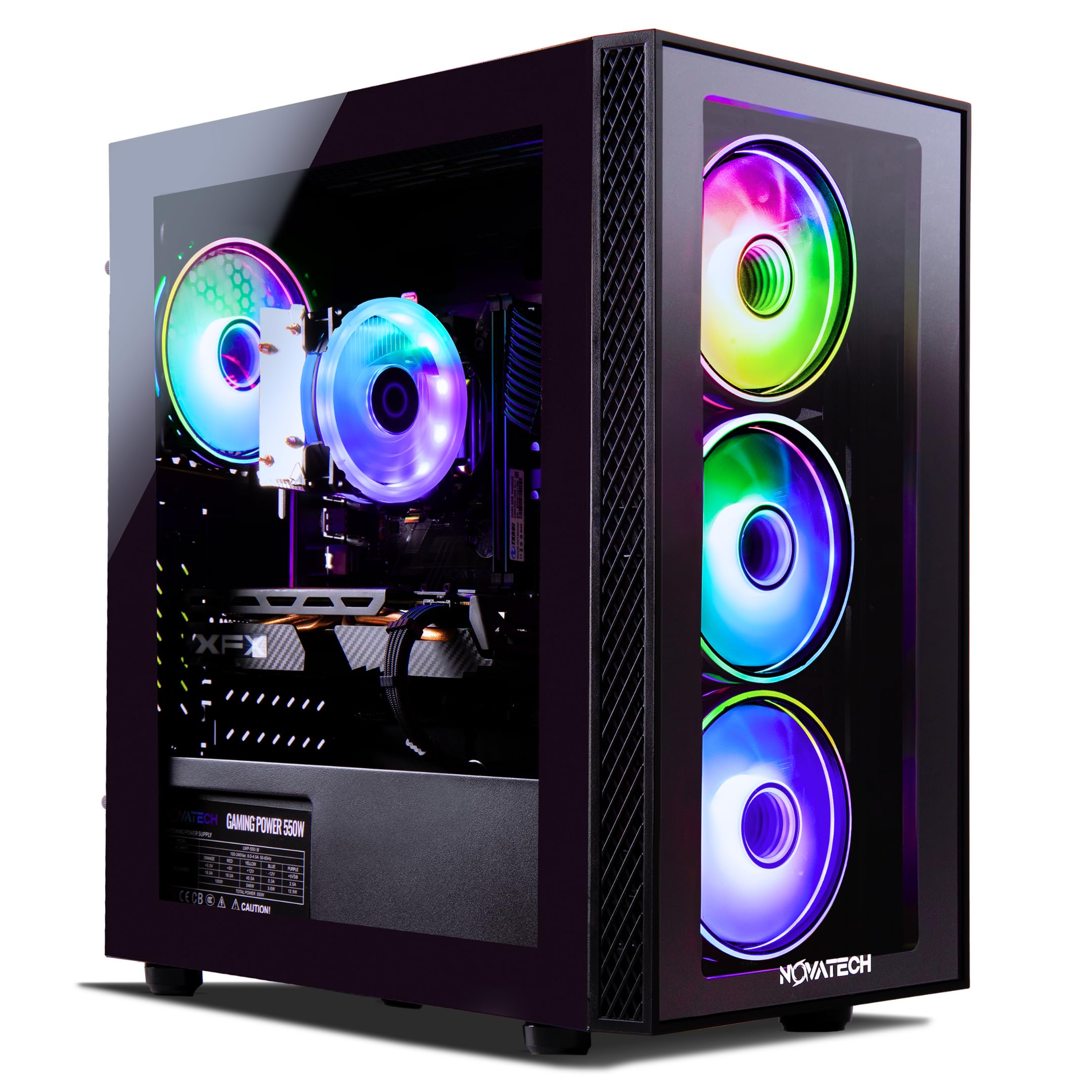 Novatech Phantom   Prebuilt Gaming Pc Desktop Computer   Rx580 8Gb   Intel I7 Xeon 3.5Ghz   16Gb Ram   512Gb M.2 Ssd Wifi/Bt, Wi