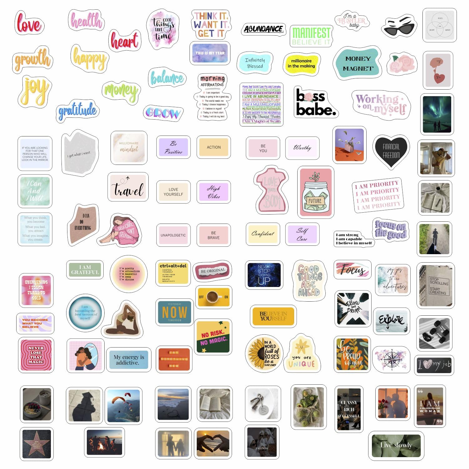 Positive Affirmations Stickers   Vision Board Stickers For Women, Vision Board Supplies Kit   Vision Board Pictures & Quotes For