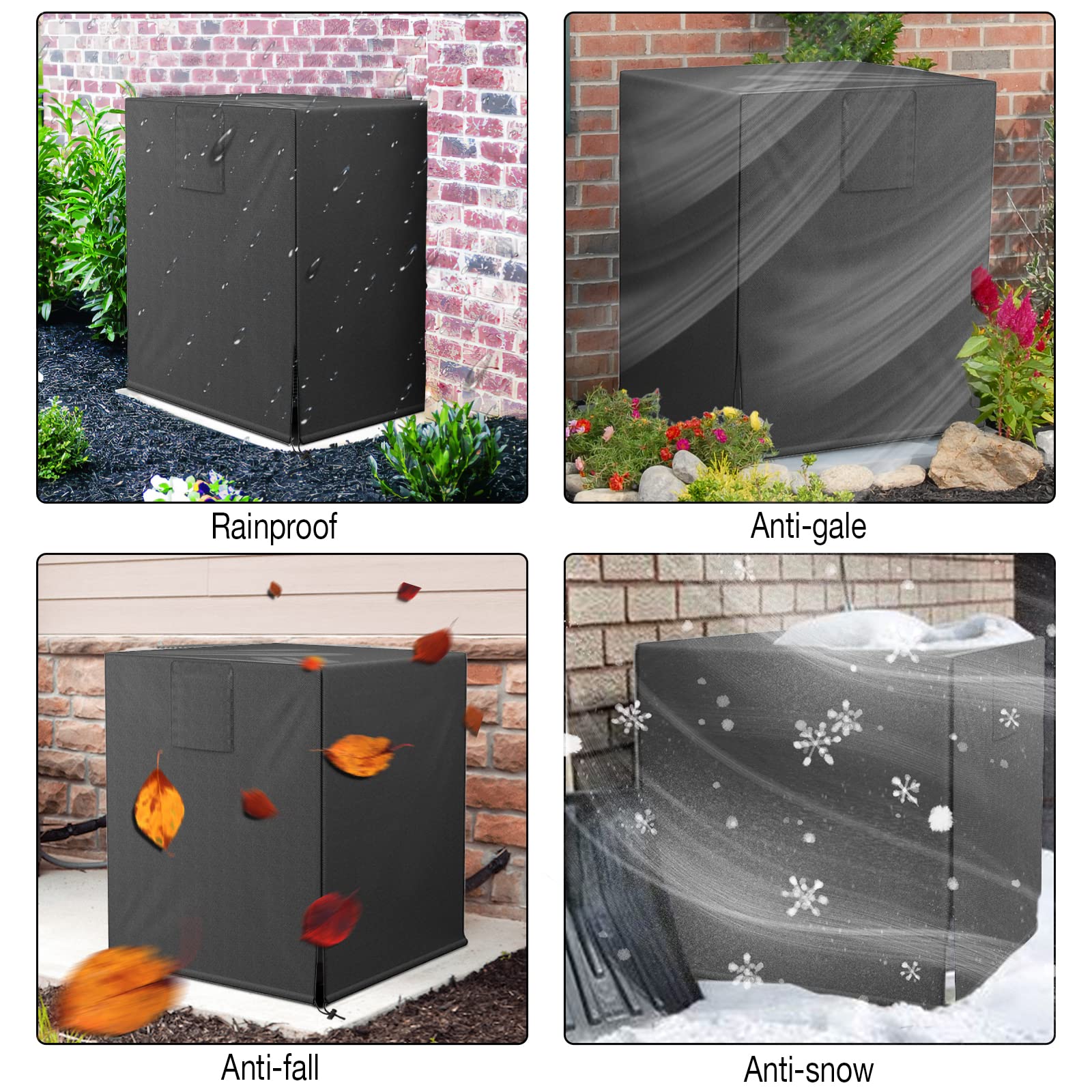 Neaglory Air Conditioner Cover For Outside, Ac Unit Covers Outdoor Fits Up To 26X26X32 Inch, Durable Waterproof Windproof And Sn