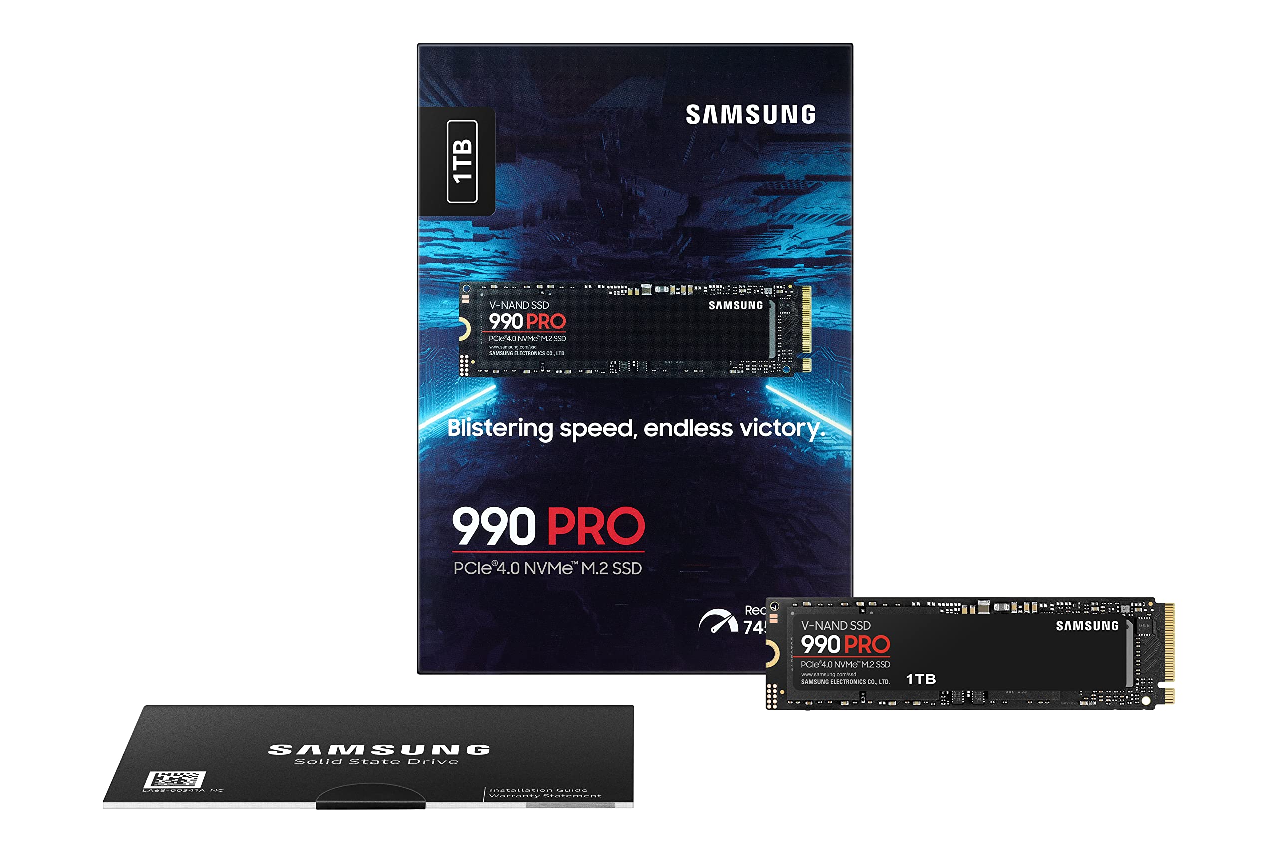 Samsung 990 Pro 1Tb Gen4 Nvme Ssd 7450Mb/S 6900Mb/S R/W 1550K/1200K Iops 600Tbw 1.5M Hrs Mtbf For Ps5 5Yrs
