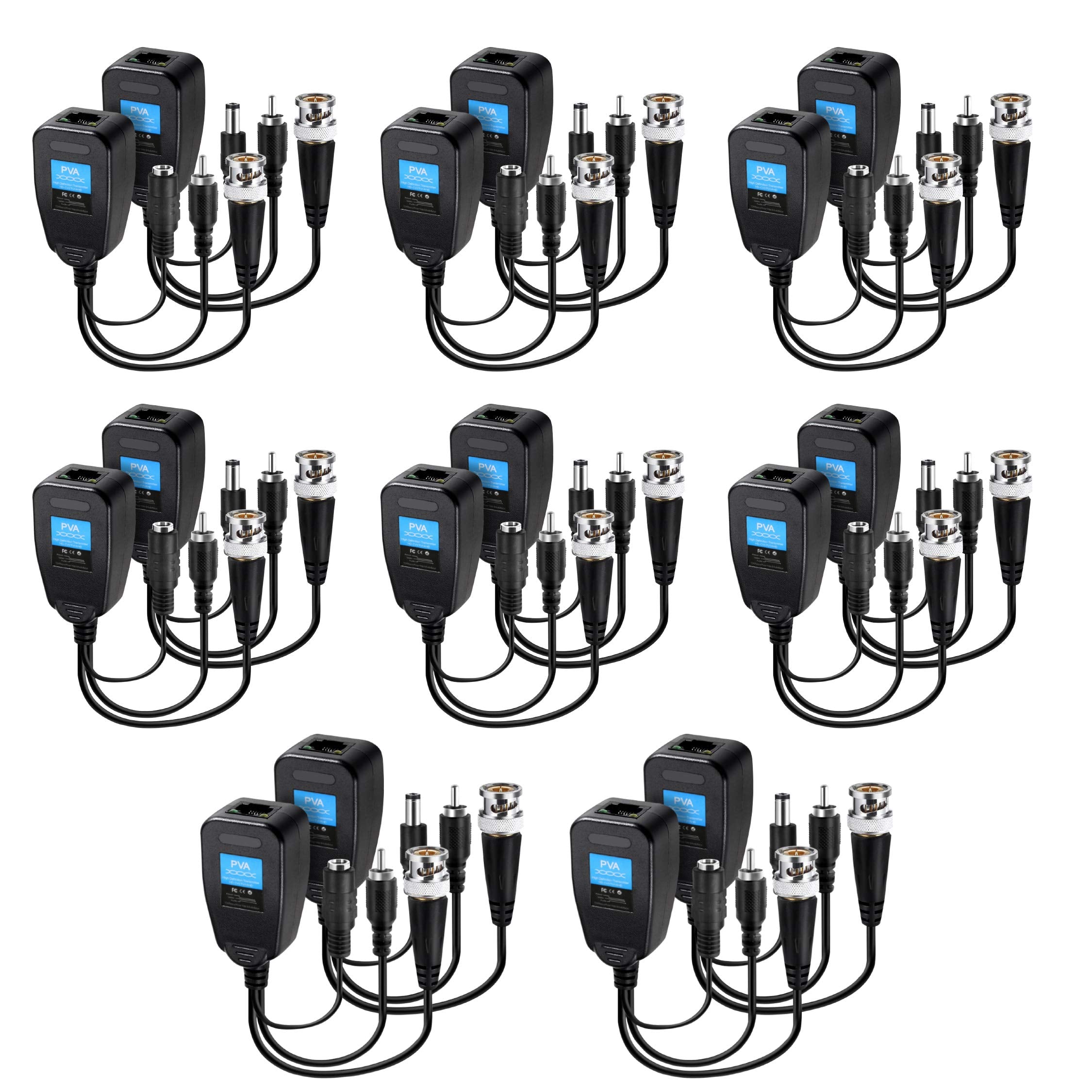 Passive Video Balun 8 Pairs Passive Video Power Balun Audio Connector 960P/1080P/2Mp Bnc To Rj45 Network Transceiver Cat5E/Cat6