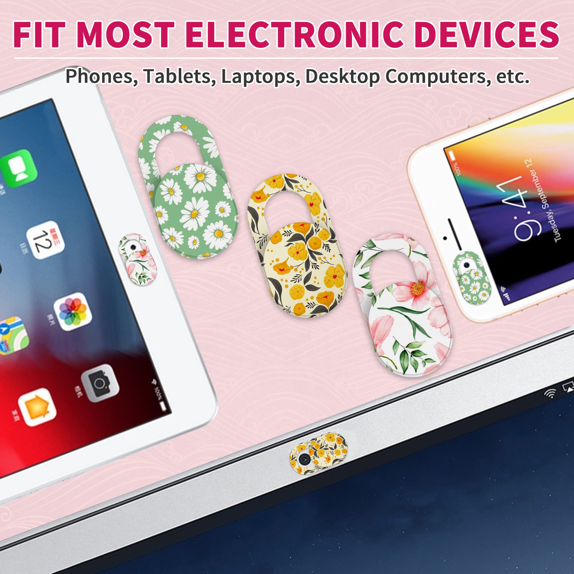 Yilador Laptop Camera Cover Slide Cute (6 Pack), Ultra Thin Webcam Cover For Iphone Ipad Macbook Pro Computer Imac Cell Phone Pc