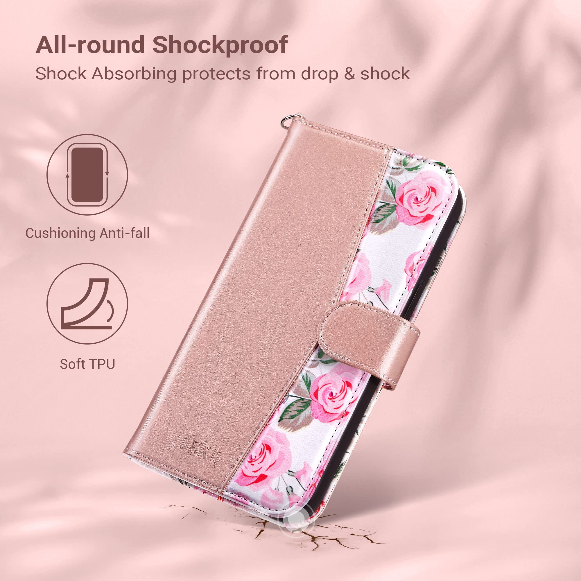 Ulak Compatible With Iphone 14 Pro Wallet Case With Card Holder, Flip Iphone 14 Pro Case For Women Girls Pu Leather Kickstand Wr