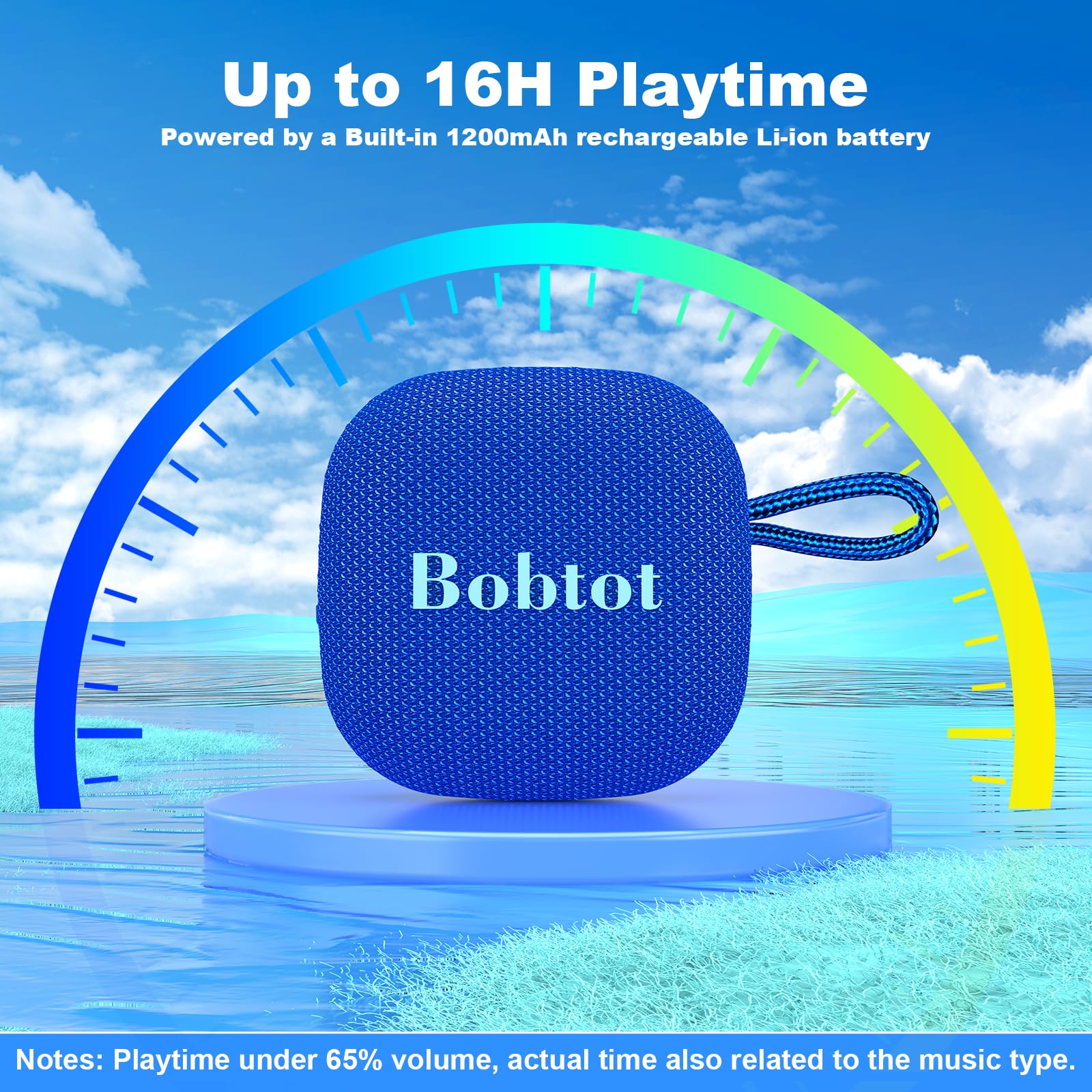 Bobtot Portable Speaker Wireless Bluetooth Speakers   Waterproof Speakers With 16 Hours Of Playtime, Loud Stereo Sound, Built In