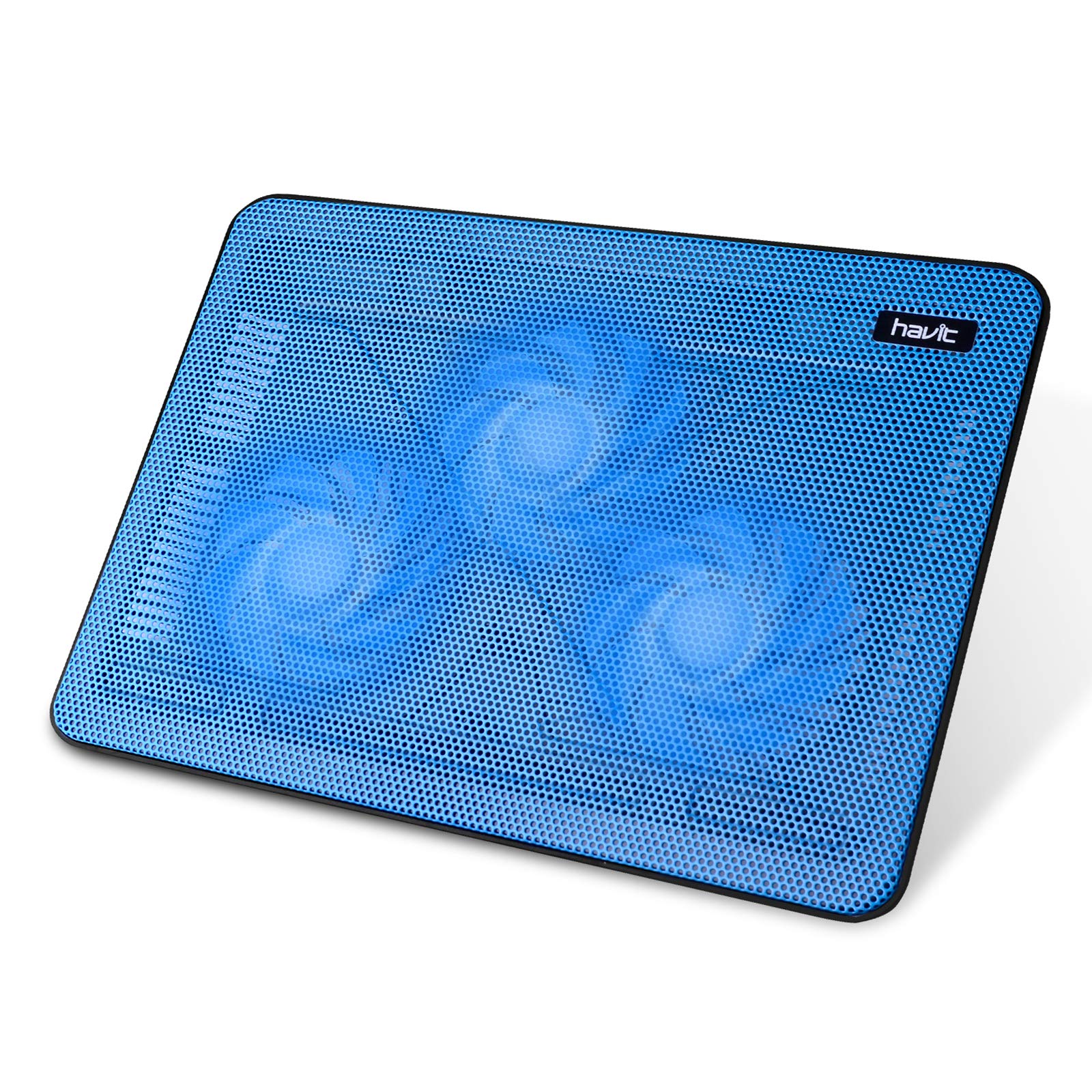 Havit Hv F2056 15.6 17 Inch Laptop Cooler Cooling Pad   Slim Portable Usb Powered (3 Fans) (Blue)