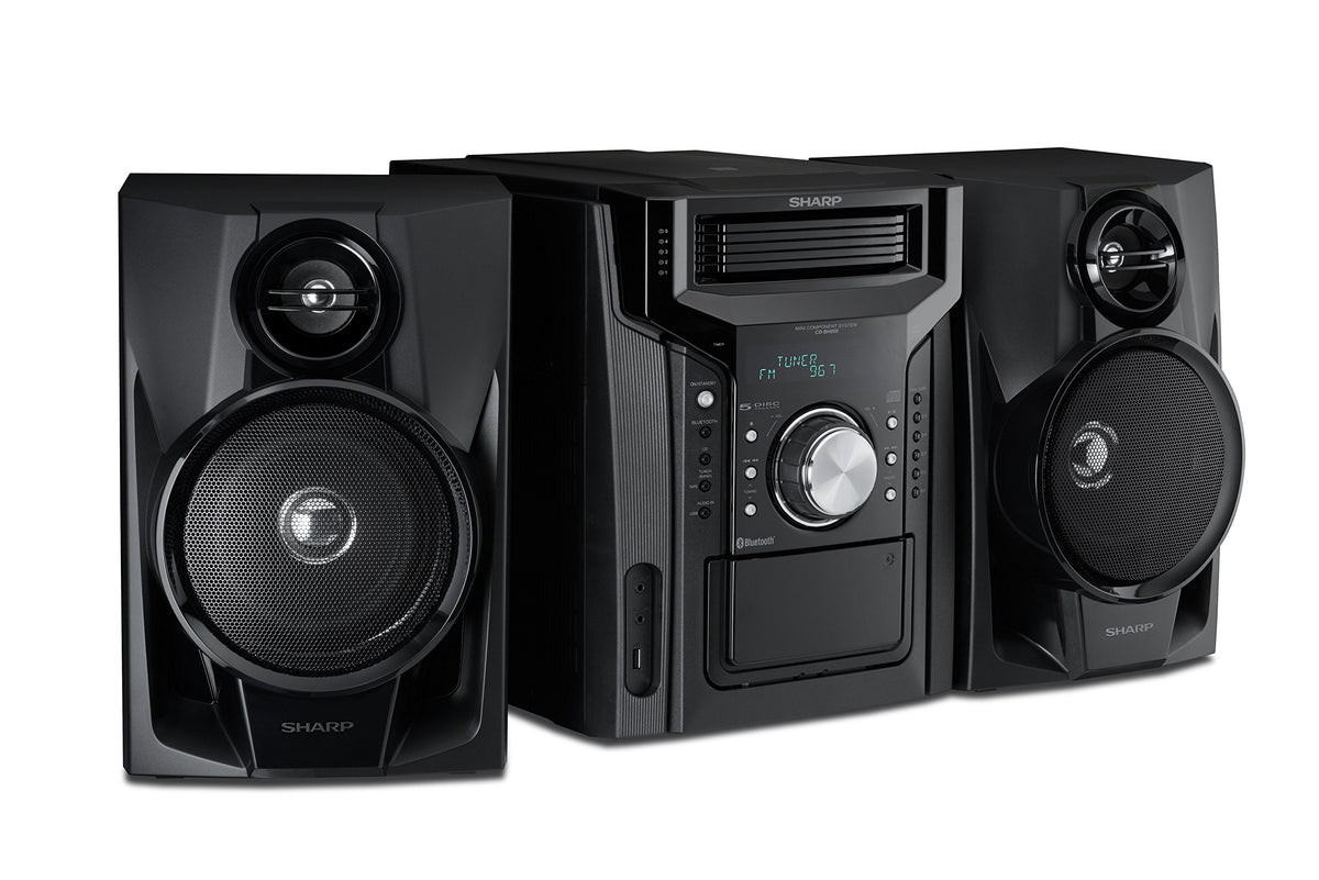 Sharp CD BH950 Sharp 240W 5 Disc Mini Shelf Speaker System with Cassette and Bluetooth