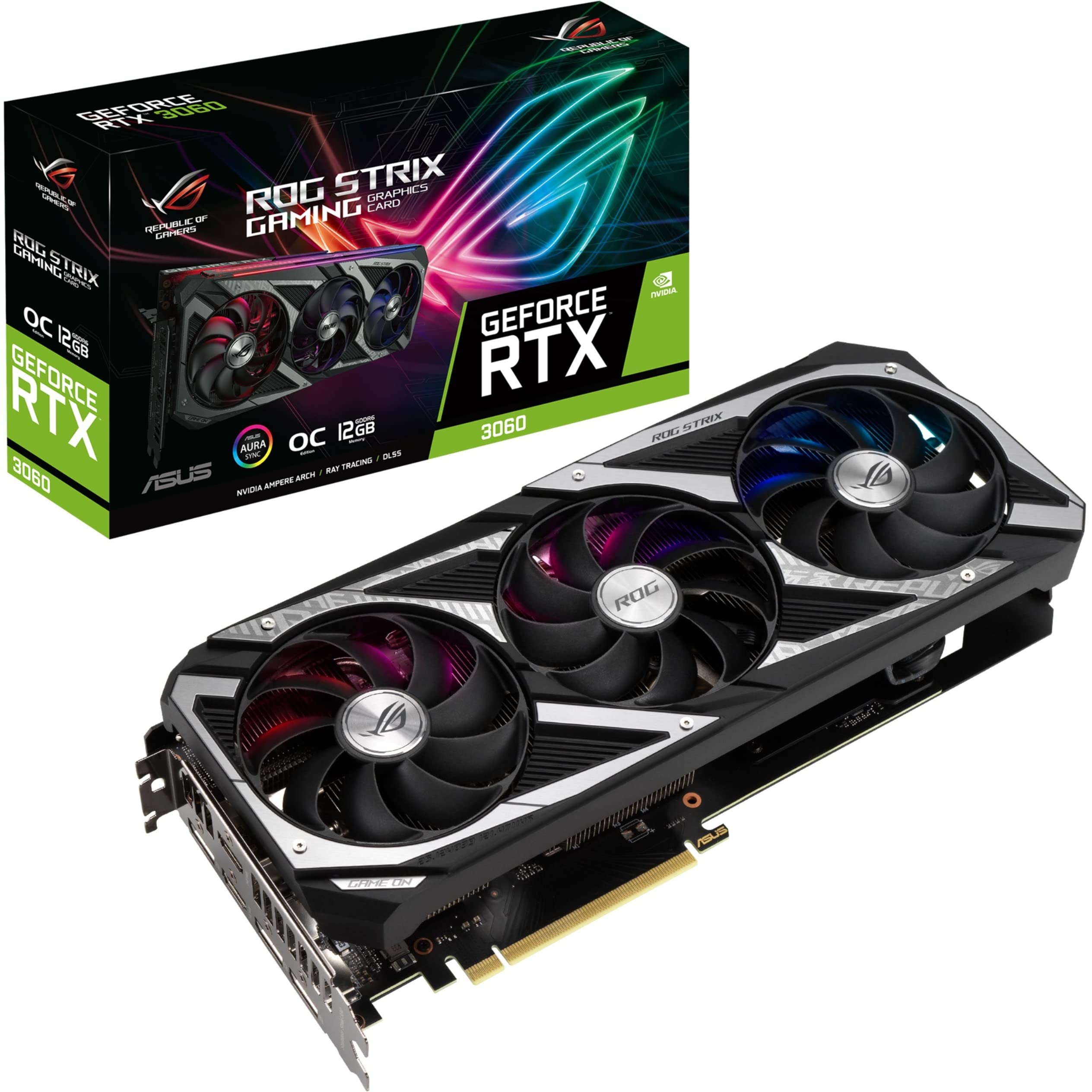 Asus Rog Strix Nvidia Geforce Rtx 3060 V2 Oc Edition Gaming Graphics Card (Pcie 4.0, 12Gb Gddr6, Hdmi 2.1, Displayport 1.4A, Axi