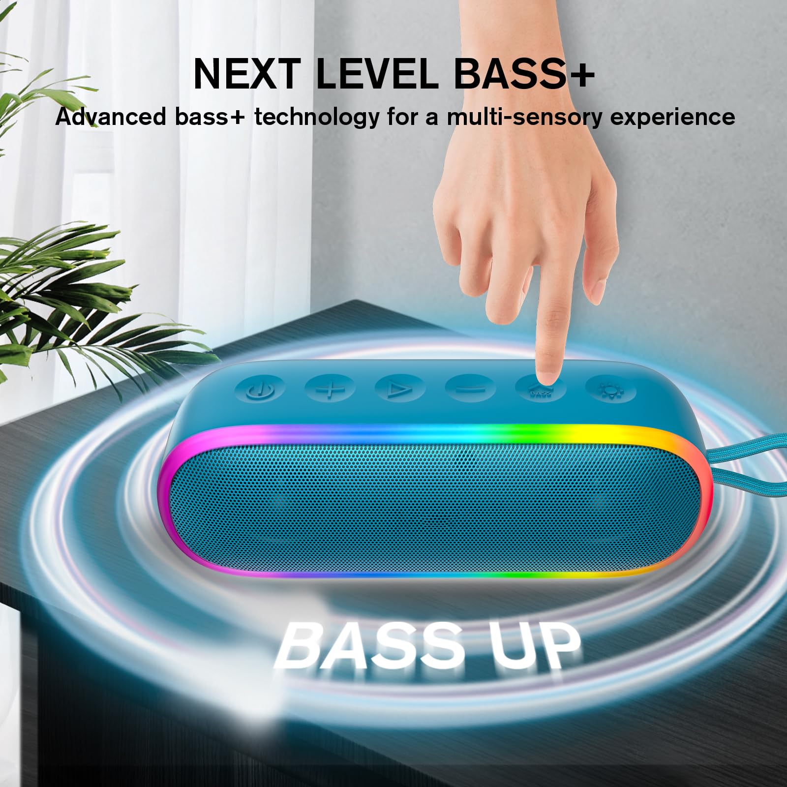 Meguo Bluetooth Speakers,Ipx7 Waterproof Speaker With 20W Powerful Sound,Portable Wireless Speakers With Extral Bass,For Beach P