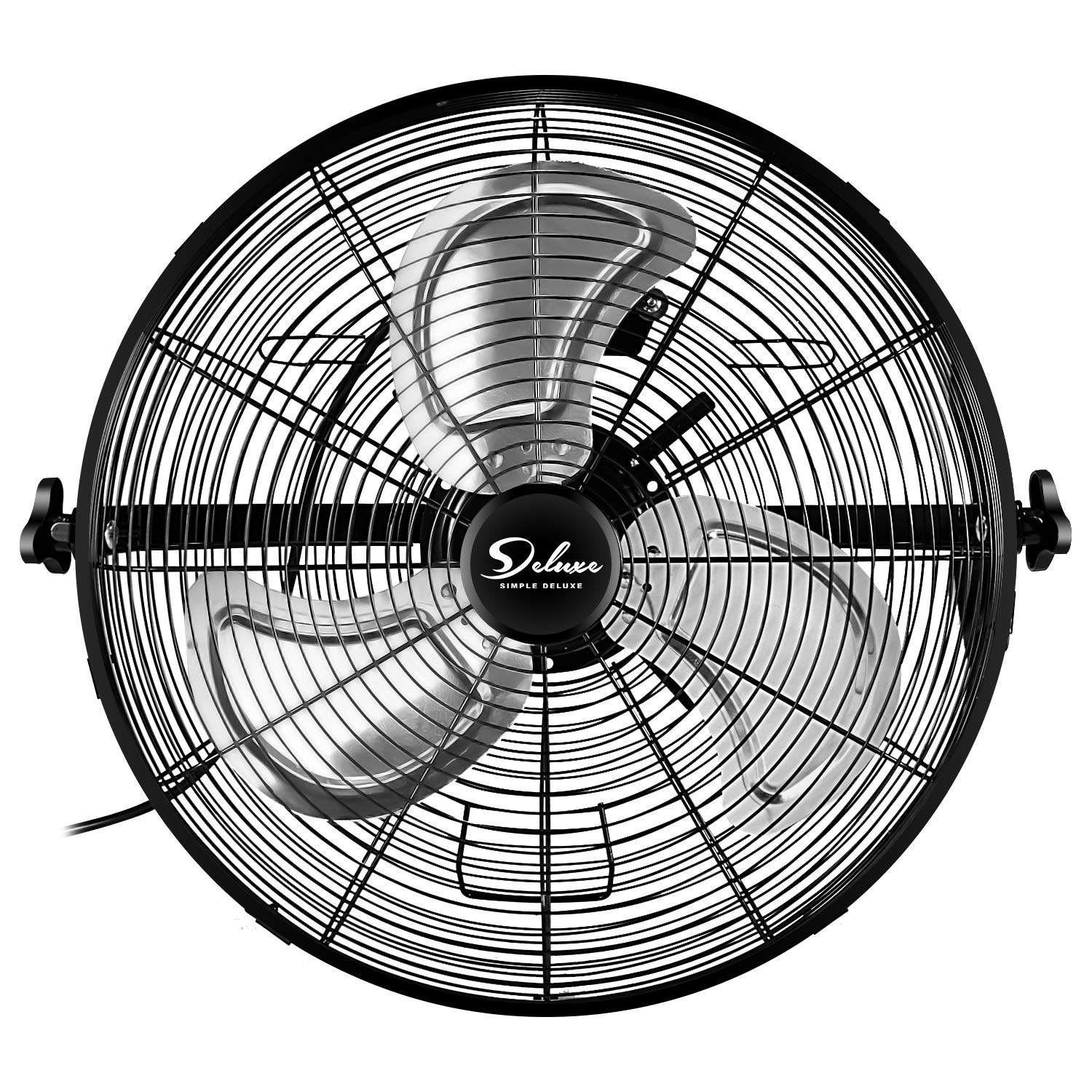 Simple Deluxe 20 Inch High Velocity 3 Speed, Black Wall Mount Fan