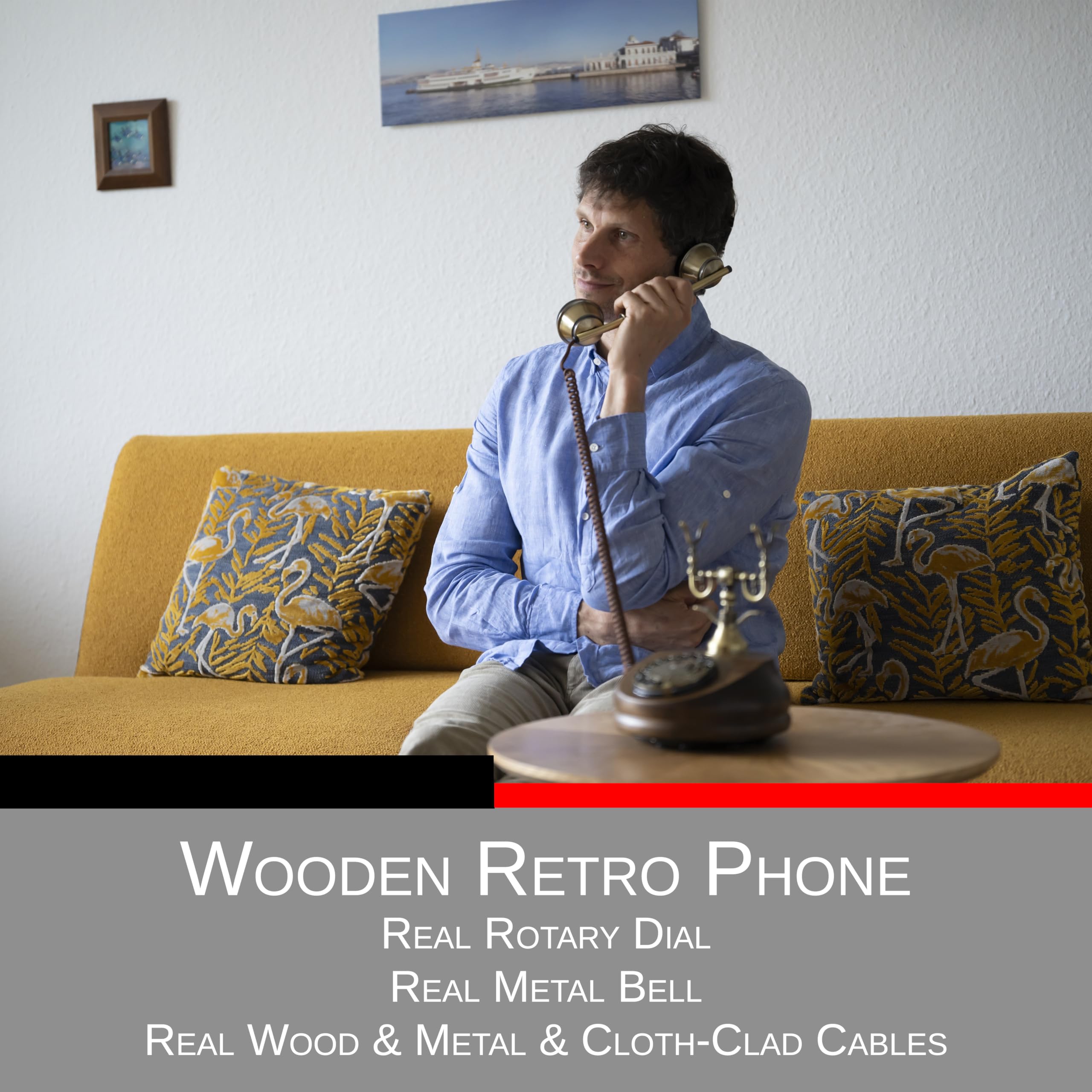 Opis 1921 Cable A: The Wood Retro Telephone/Antique Phone/Old Phone/Retro Phone/Rotary Phone/Old Telephone/Vintage Phone/Vintage
