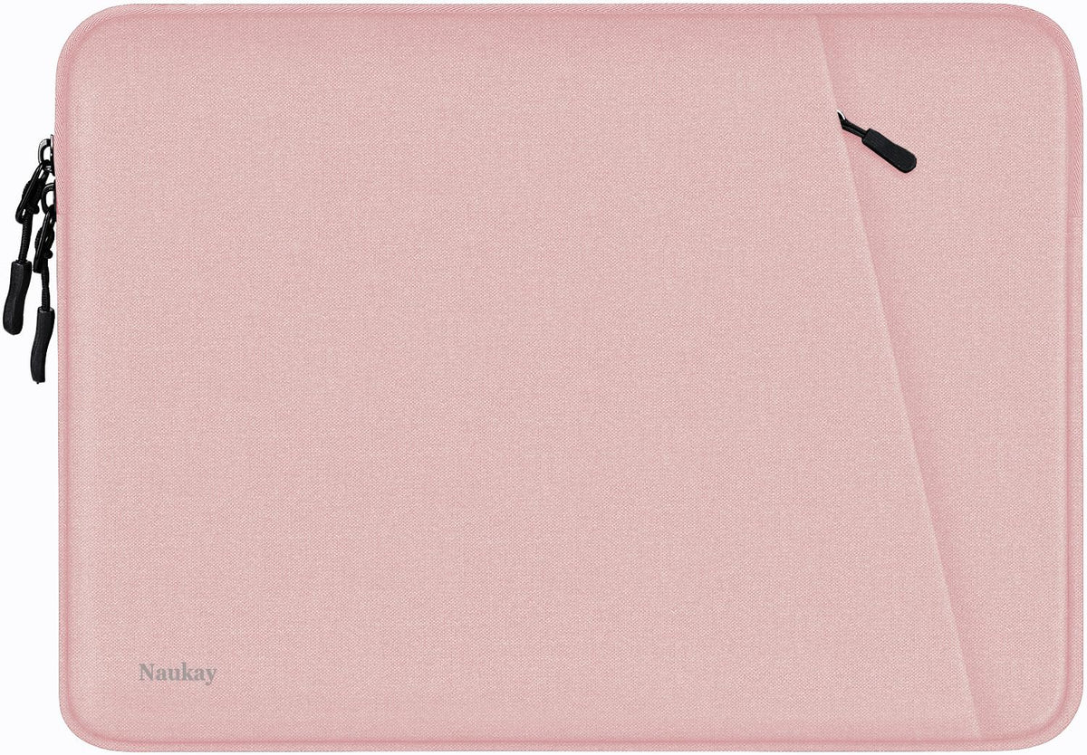 Laptop Sleeve Bag 13.3 inch, Shockproof Protective Computer Cover with Accessories Pocket, Portable Laptop Case Compatible with MacBook Air/Pro 13-13.3 inch, Compatible for MacBook Pro 14 inch, Pink