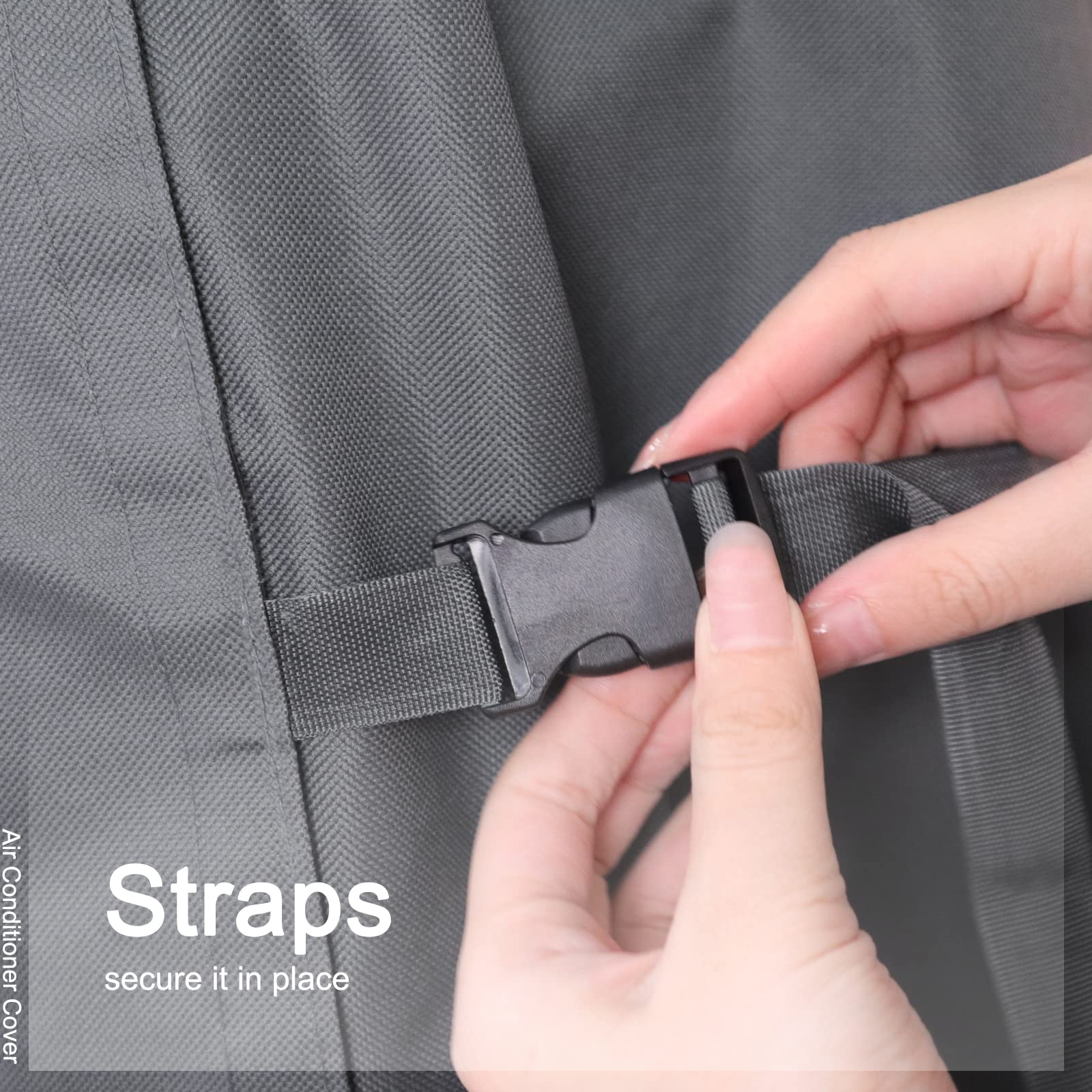 Startwo Air Conditioner Cover Heavy Duty Waterproof Durable For Outdoor Elastic Bottom For Secure Fit Year Around Protection  Gr