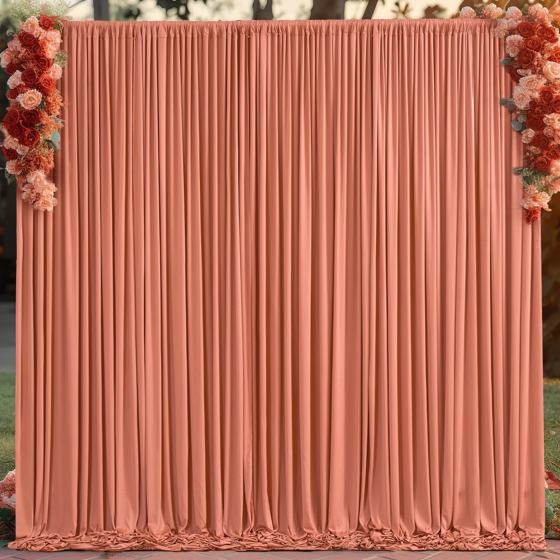 Rust Backdrop Curtain For Parties Wedding Wrinkle Free Red Photo Curtains Backdrop Drapes Fabric Decoration For Birthday Party B