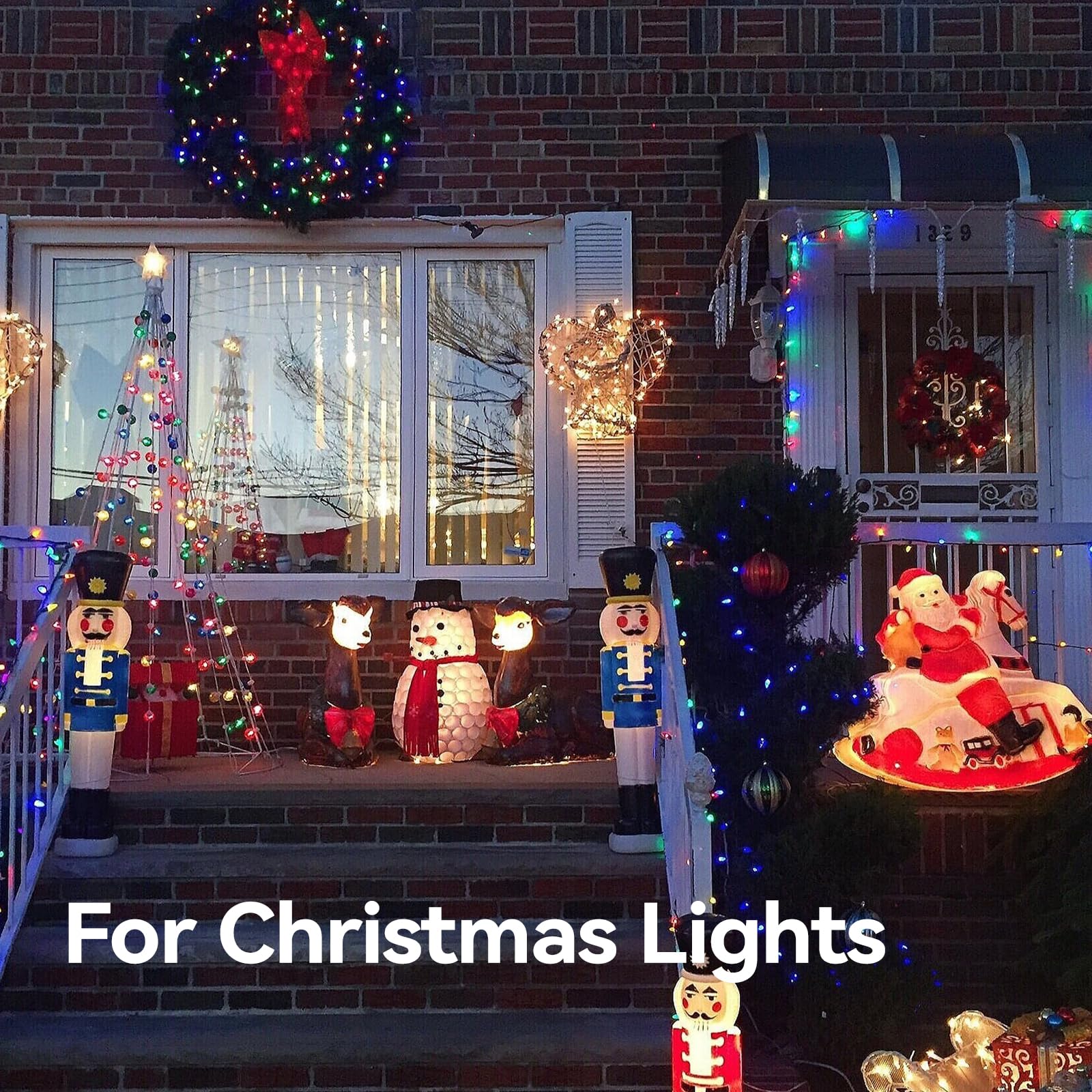 Addlon 42Ft Outdoor Extension Cord With Multiple Outlets, 1 To 3 Splitter Total 42Ft(Max Length 30Ft From End To End), 16/3 Sjtw