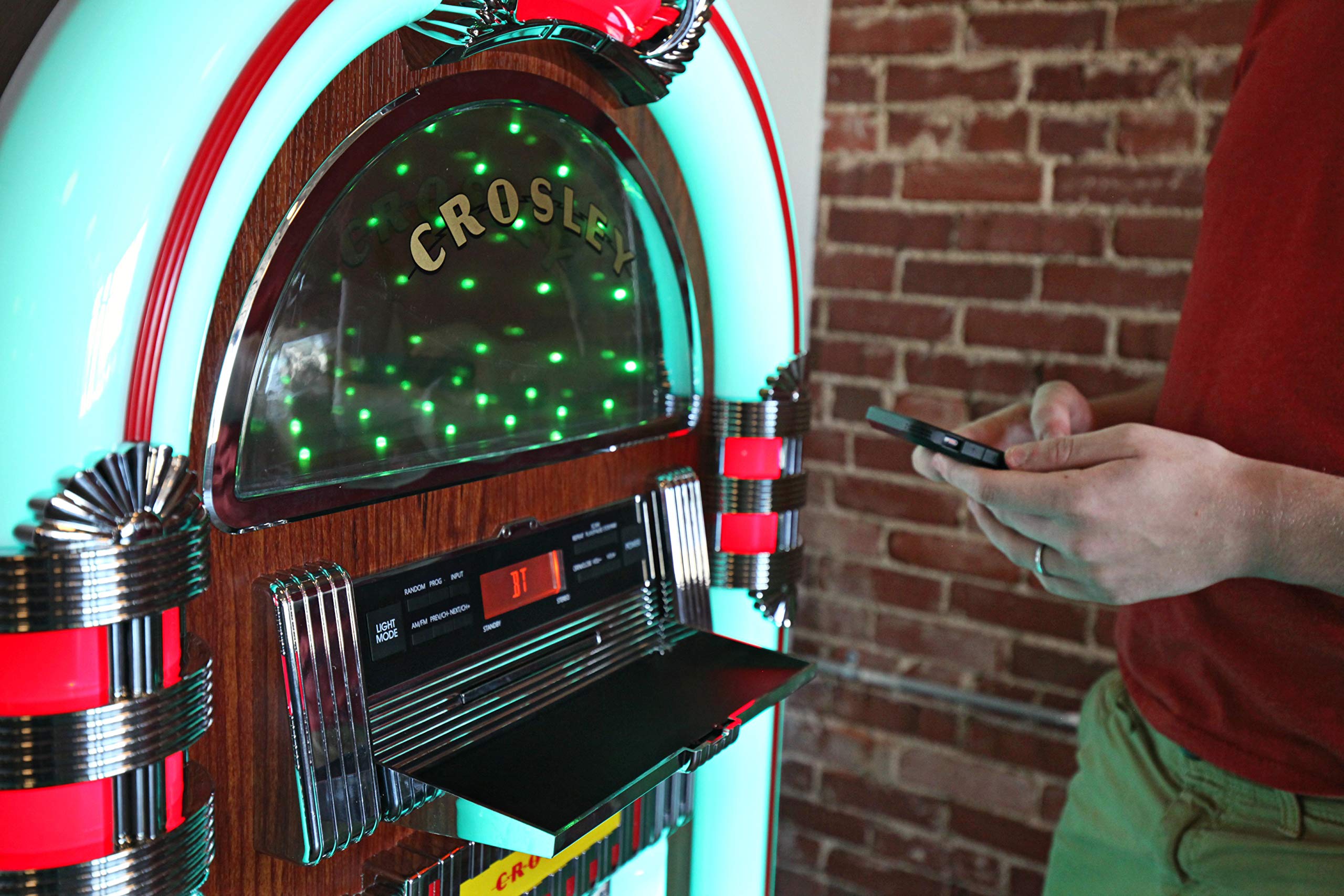 Crosley Cr1215A-Wa Jukebox, Includes Am/Fm Radio & Bluetooth Receiver & Cd Player - Walnut