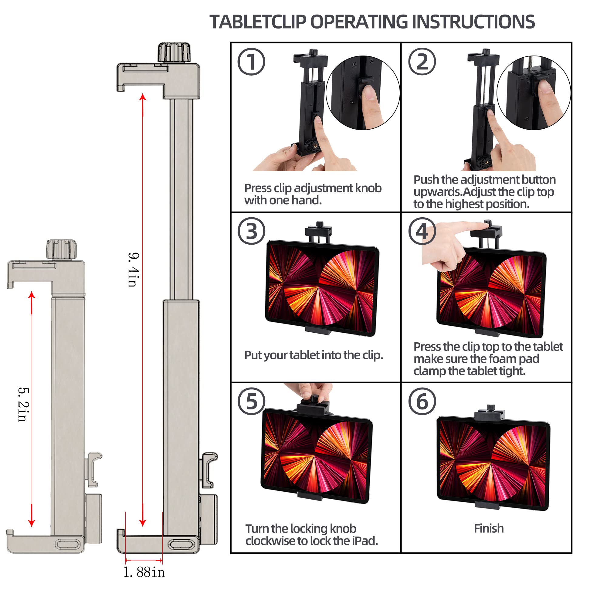 Teefeet Tablet Tripod 53 Inch Tripod For Ipad Aluminum Smartphone Tripod For Iphone Ipad Pro Camera Mobile Phone Lightweight Tra
