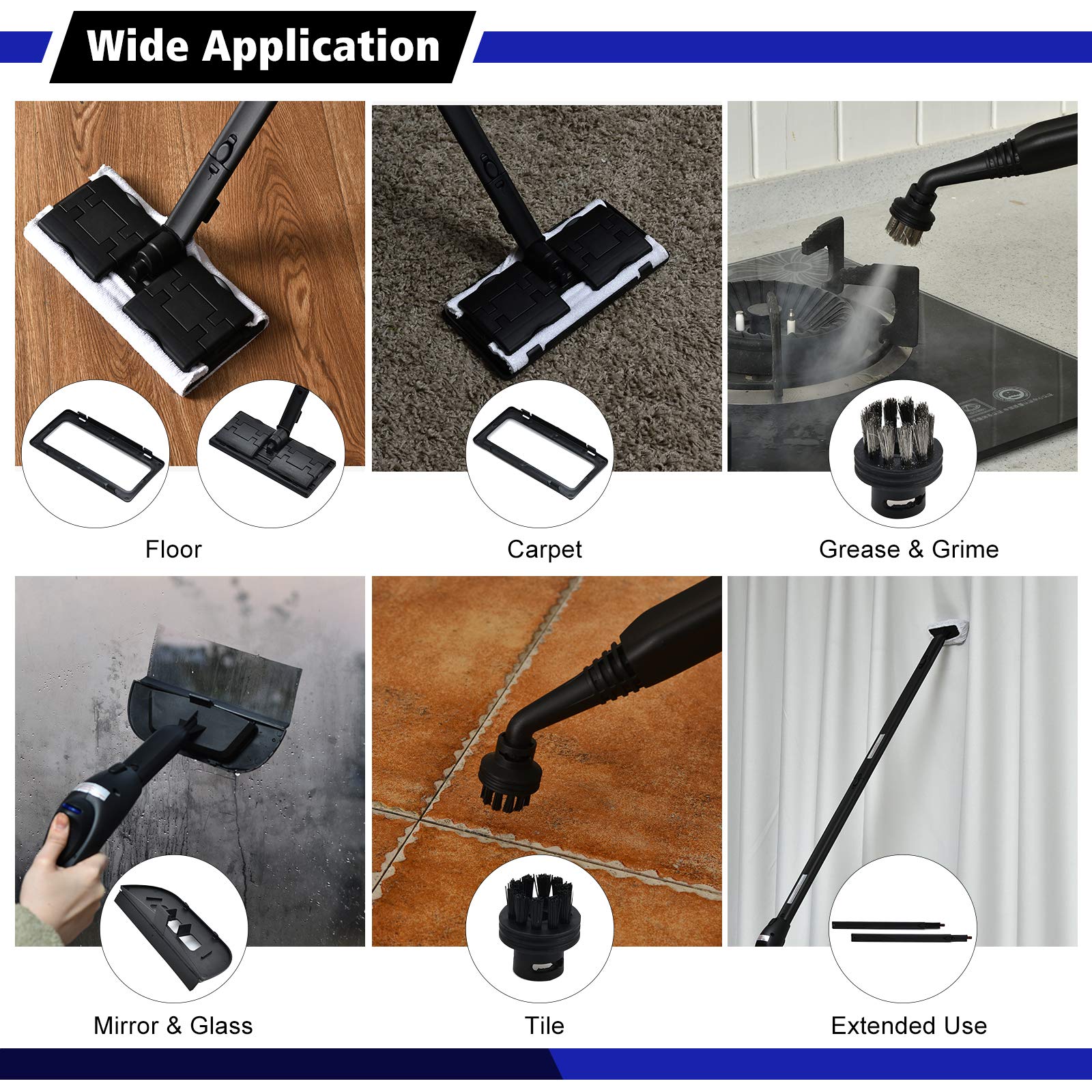 Costway 2000W Multipurpose Steam Cleaner With 19 Accessories, Household Steamer W/ 1.5L Tank For Chemical Free Cleaning, Heavy D