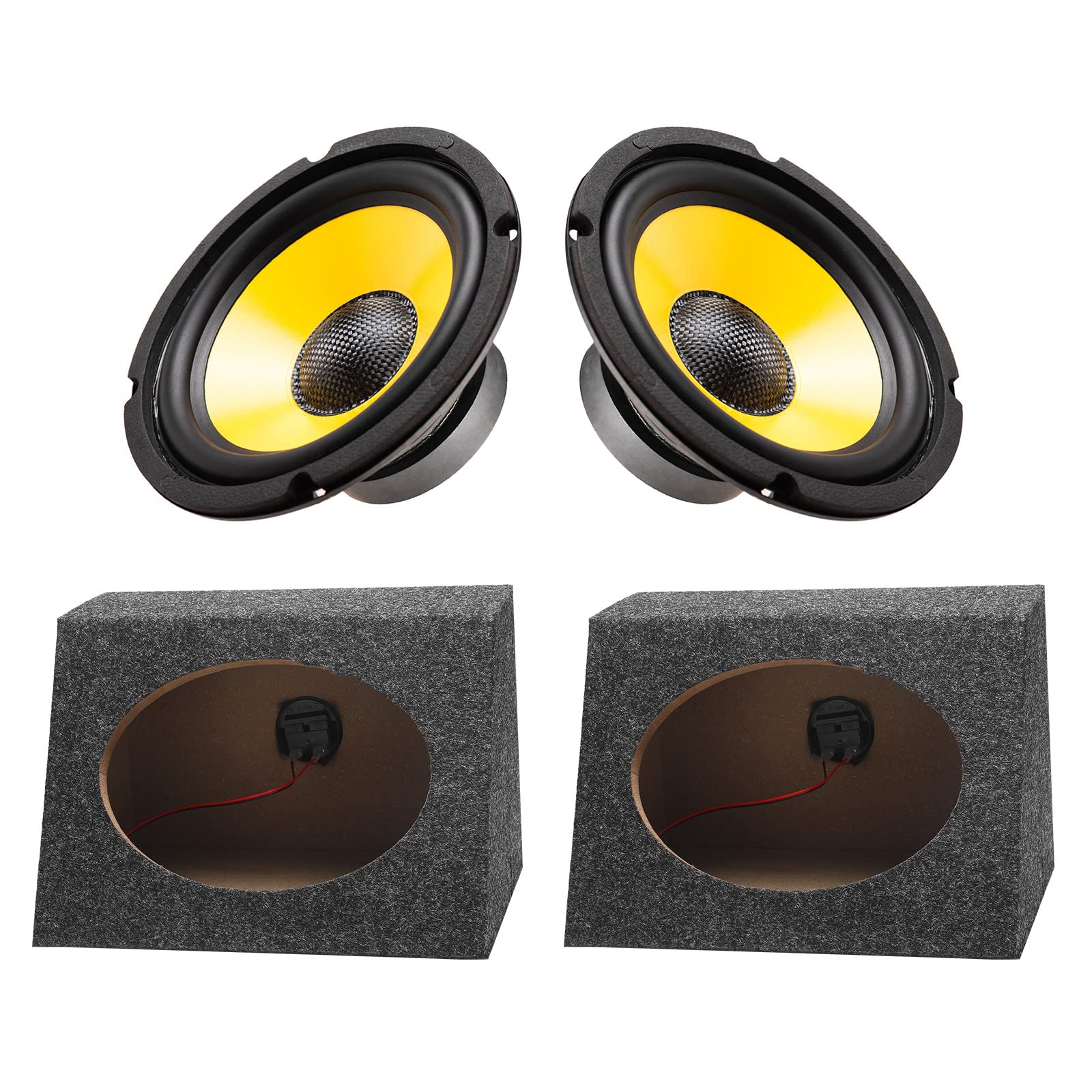 Bbto 2 Pcs Angled Style Car Audio Speaker Box 6 X 9 Inch Car Audio Enclosures Sturdy Constructed Truck Speaker Box For Home Vehicle Subwoofer Sound Supplies(8.25 X 5 X 12 Inch)